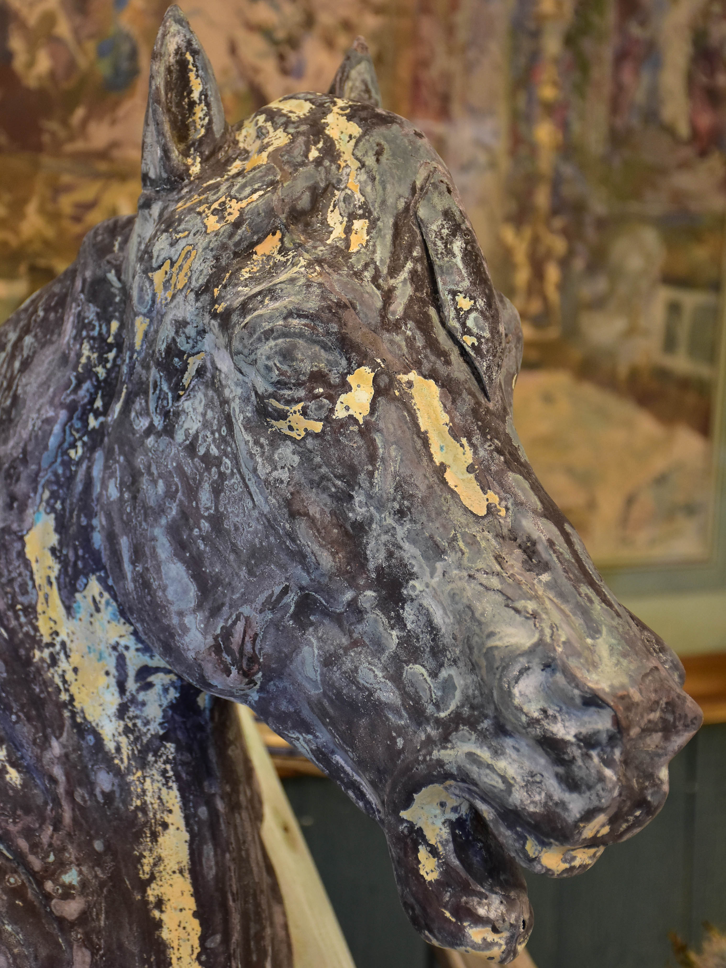 Antique French zinc horse head