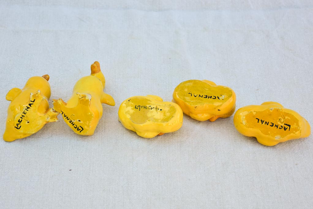 Exquisite Yellow Glazed Duckling Ceramic Set