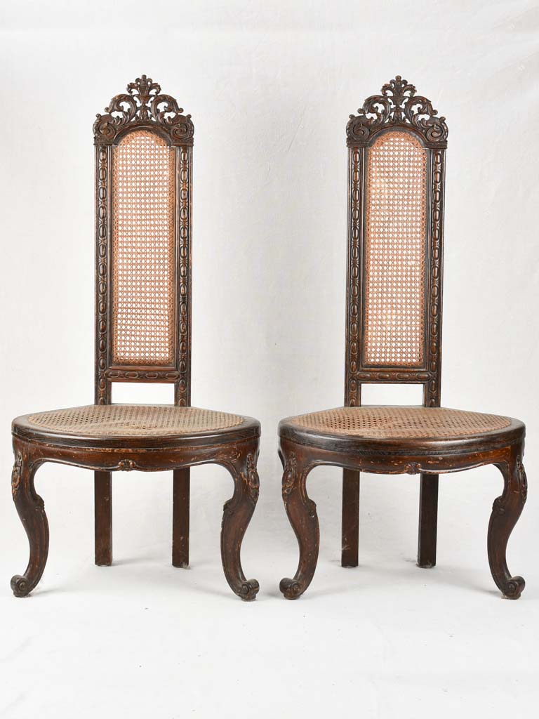 Antique English Beechwood Corner Chairs