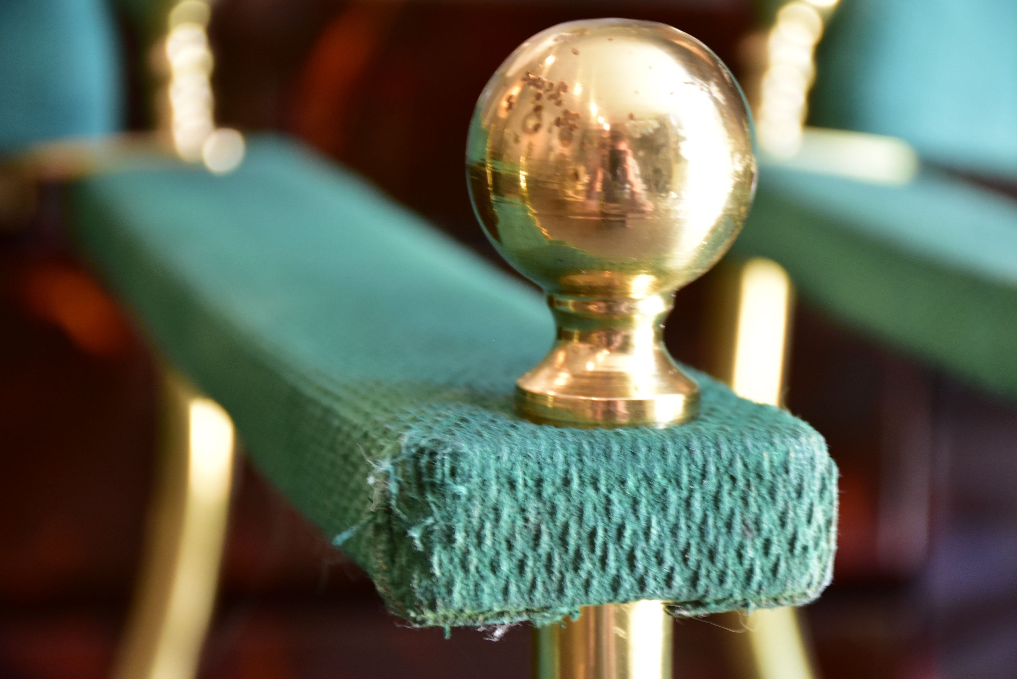 Pair of vintage French curule armchairs