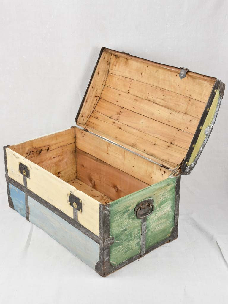 Brass nailed historic travel storage