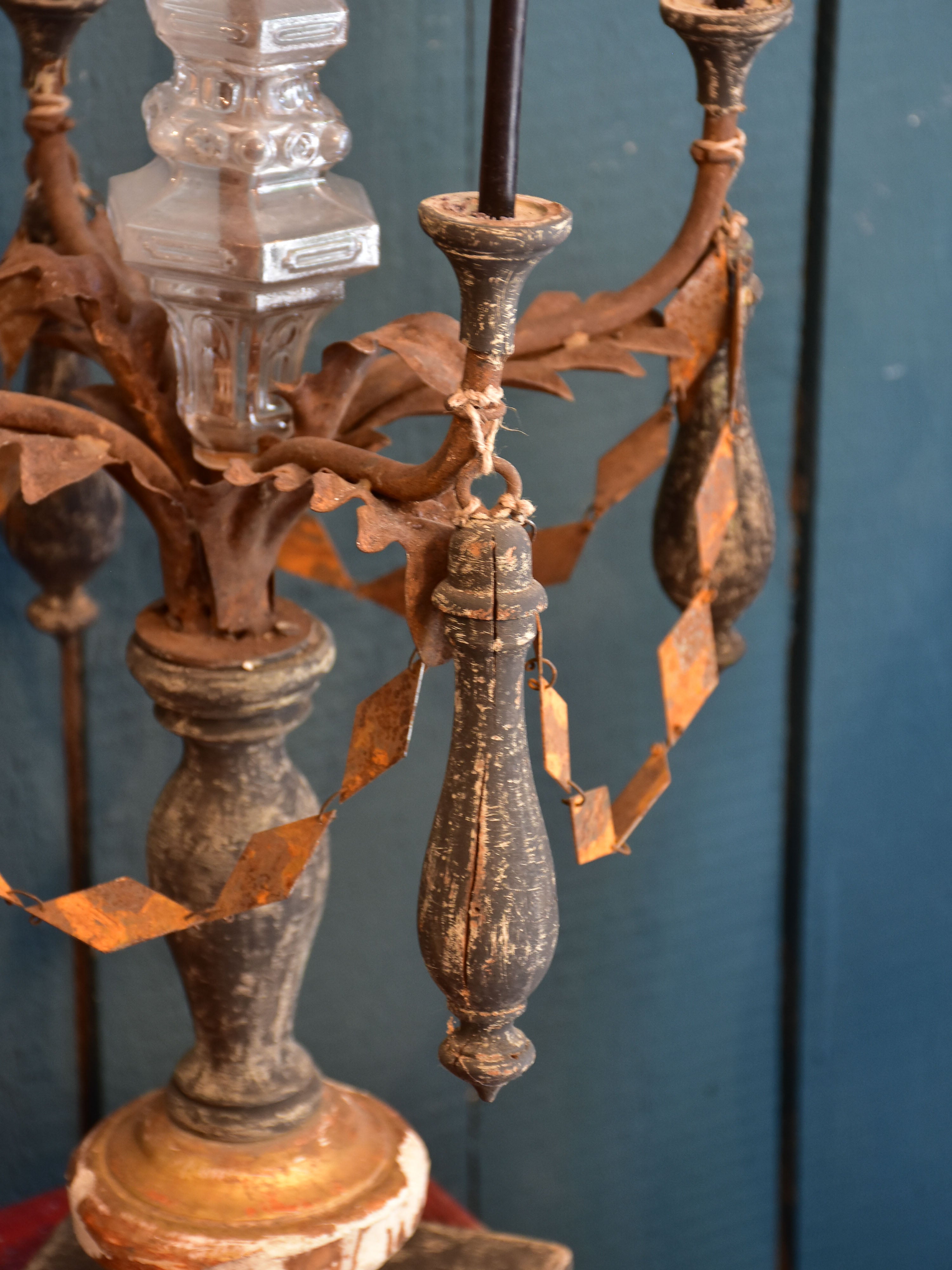 Salvaged antique candelabra