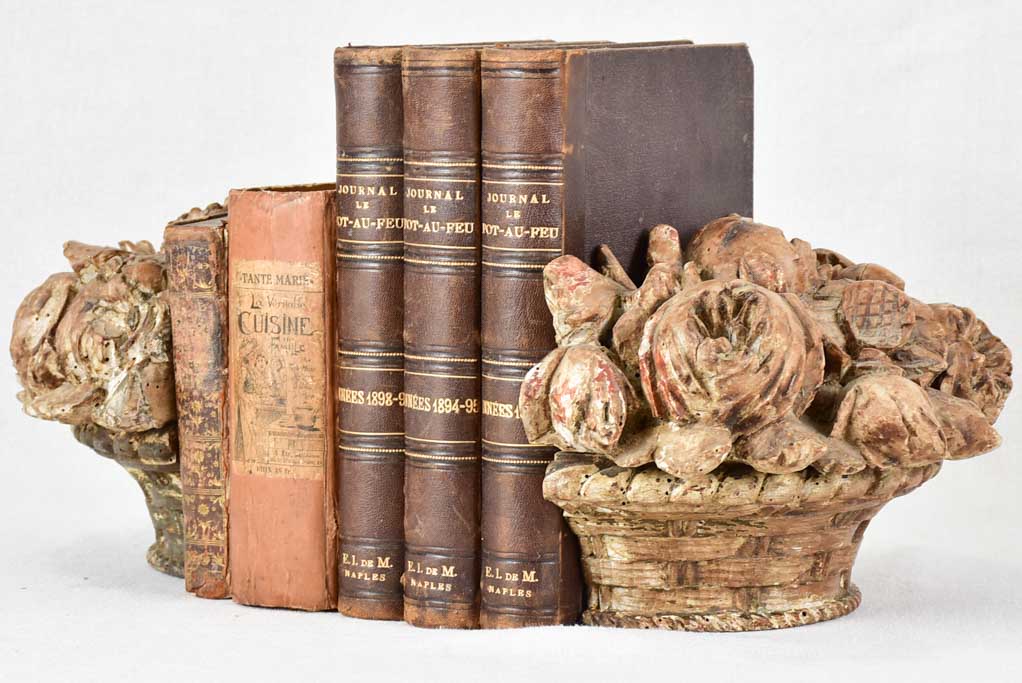 Rare salvaged eighteenth century boiserie fruit baskets