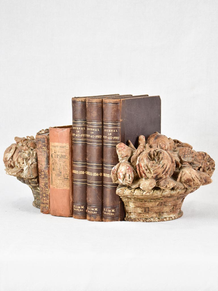 Rare salvaged eighteenth century boiserie fruit baskets