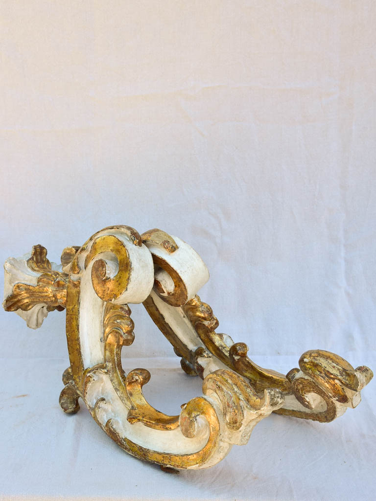 Pair of salvaged 19th century Italian gilded appliques 29½"