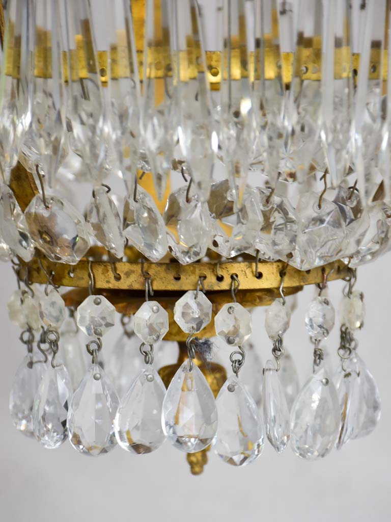 Small Napoleon III bronze and crystal chandelier 21¾"