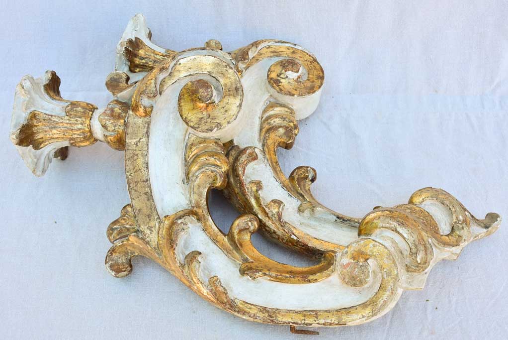 Pair of salvaged 19th century Italian gilded appliques 29½"