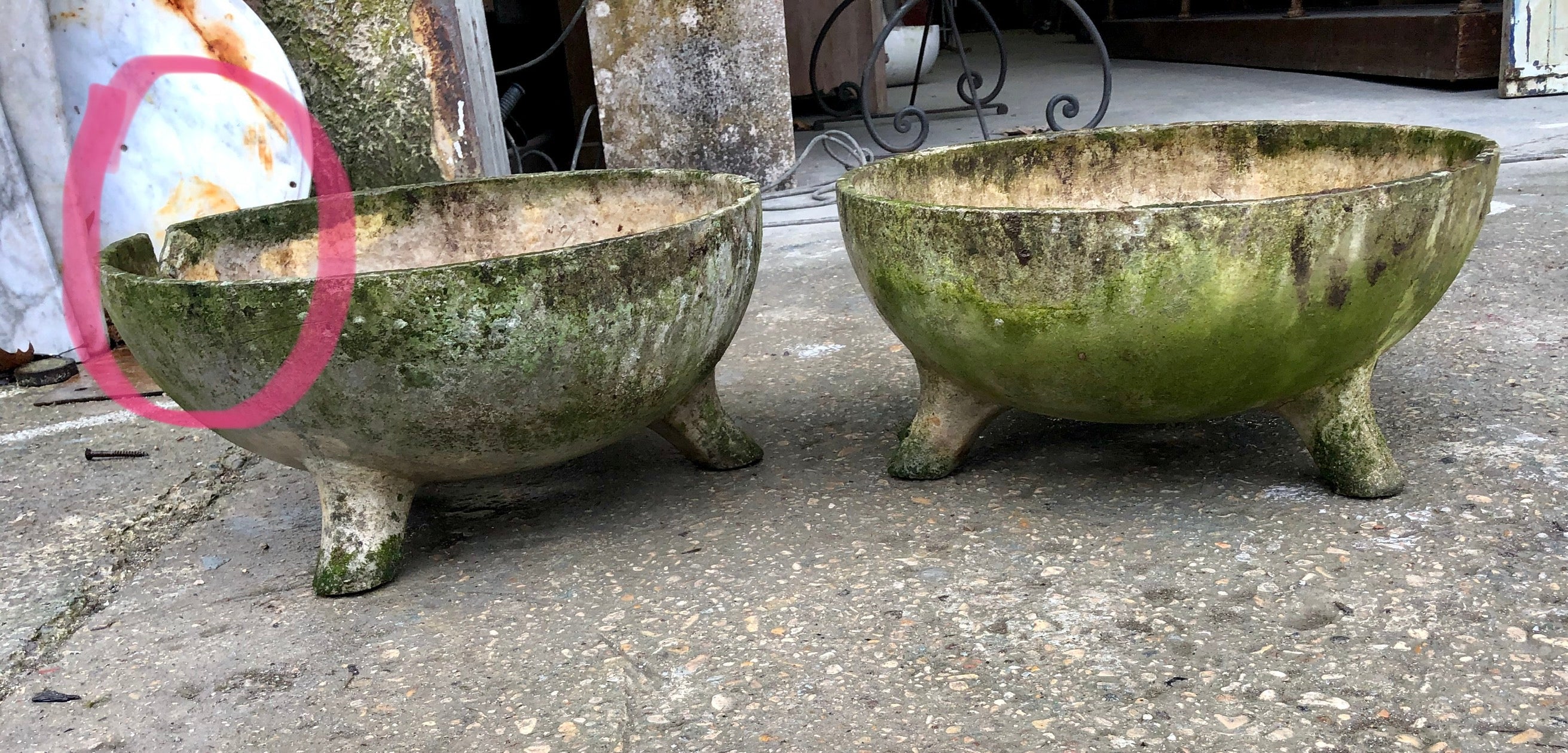 Pair of cup shaped Willy Guhl planters