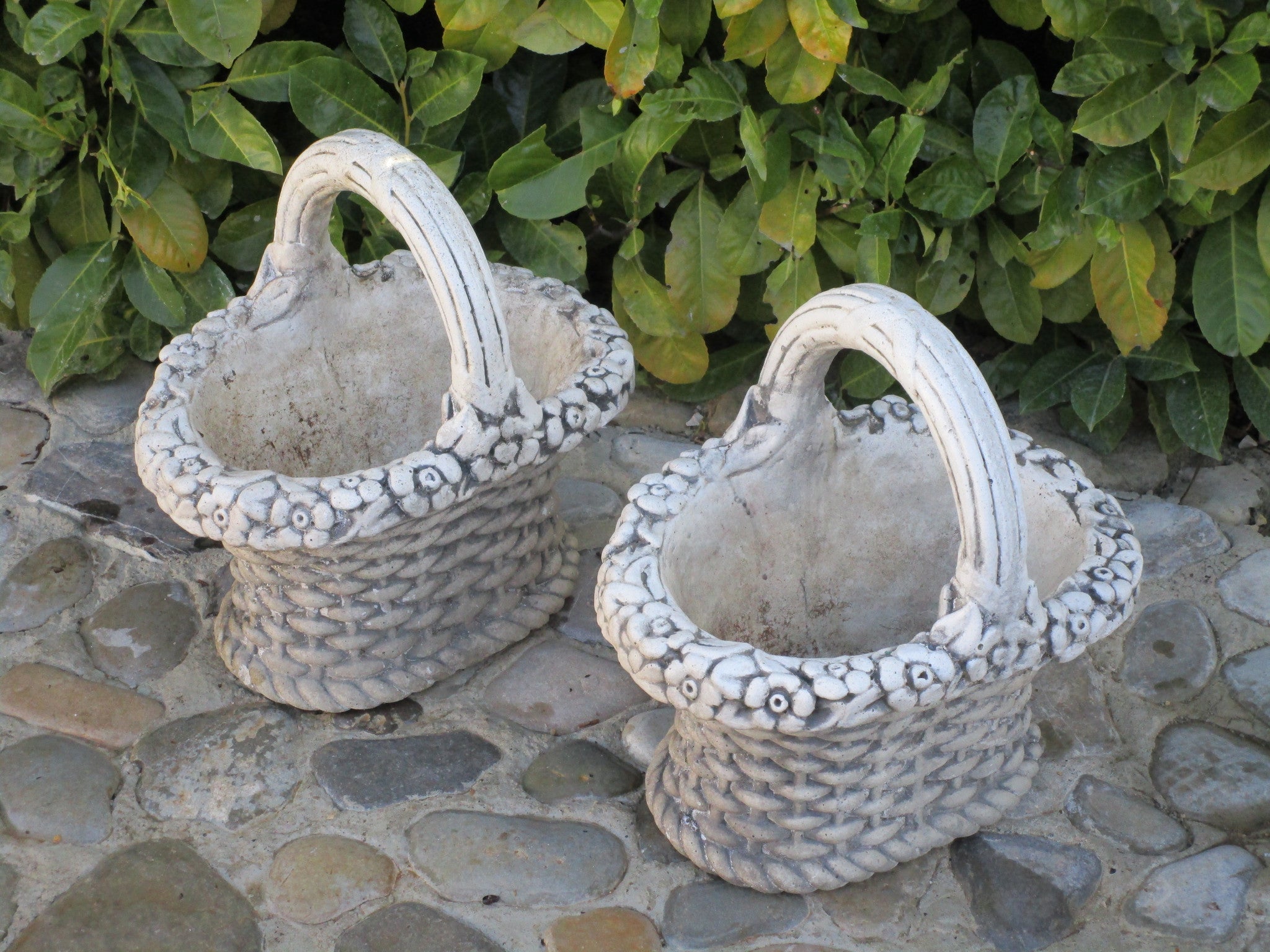 Pair of French garden basket planters