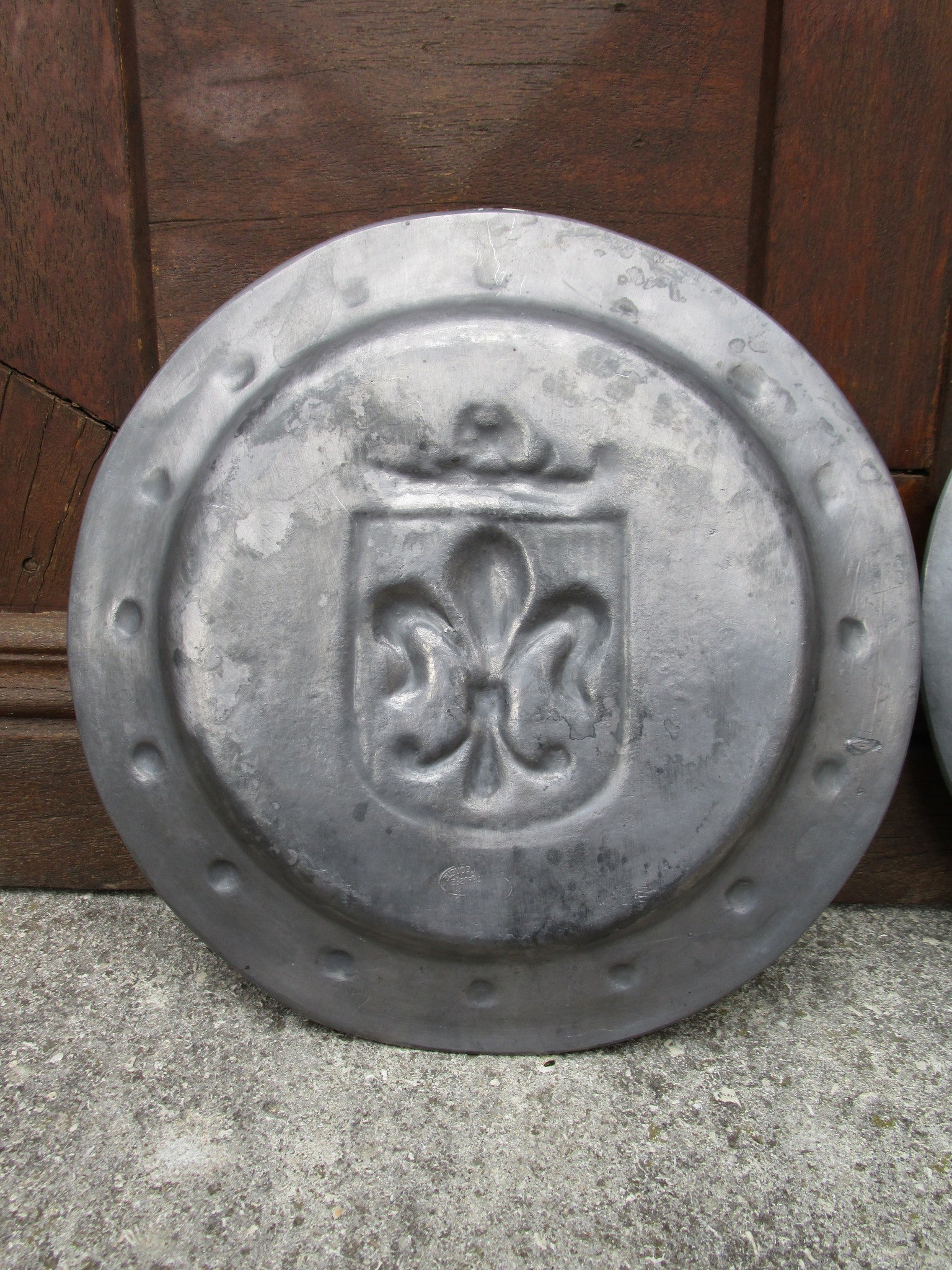 Pair of French pewter plates