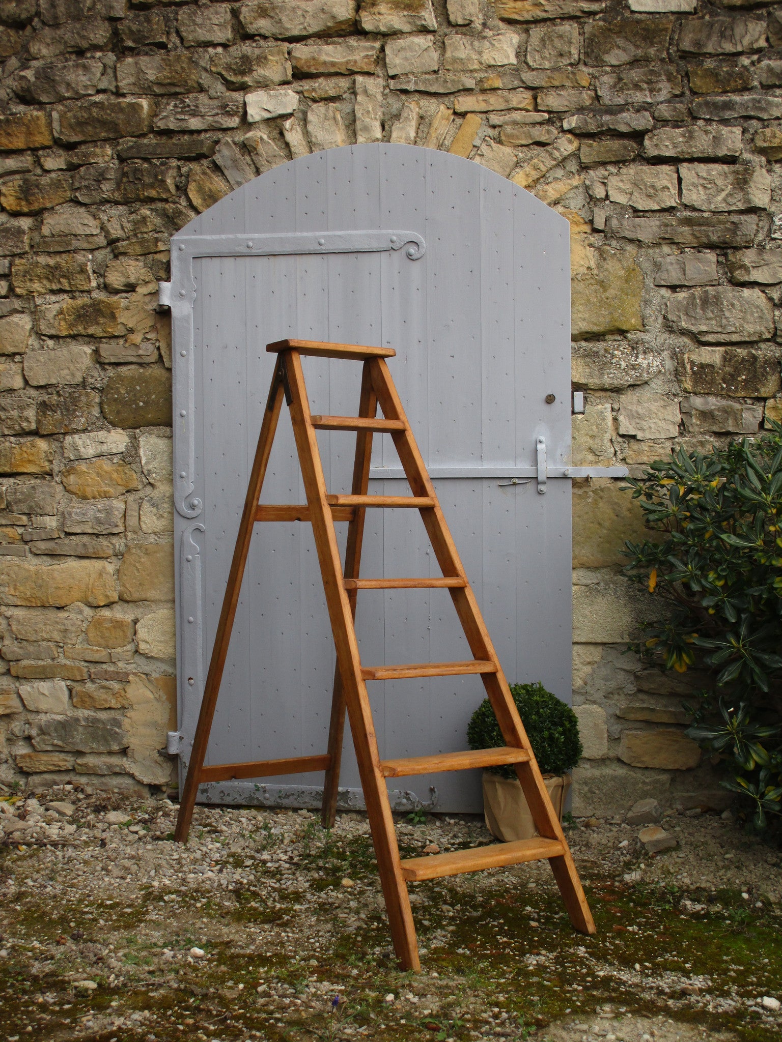 Antique Handcrafted 19th Century Library Ladder