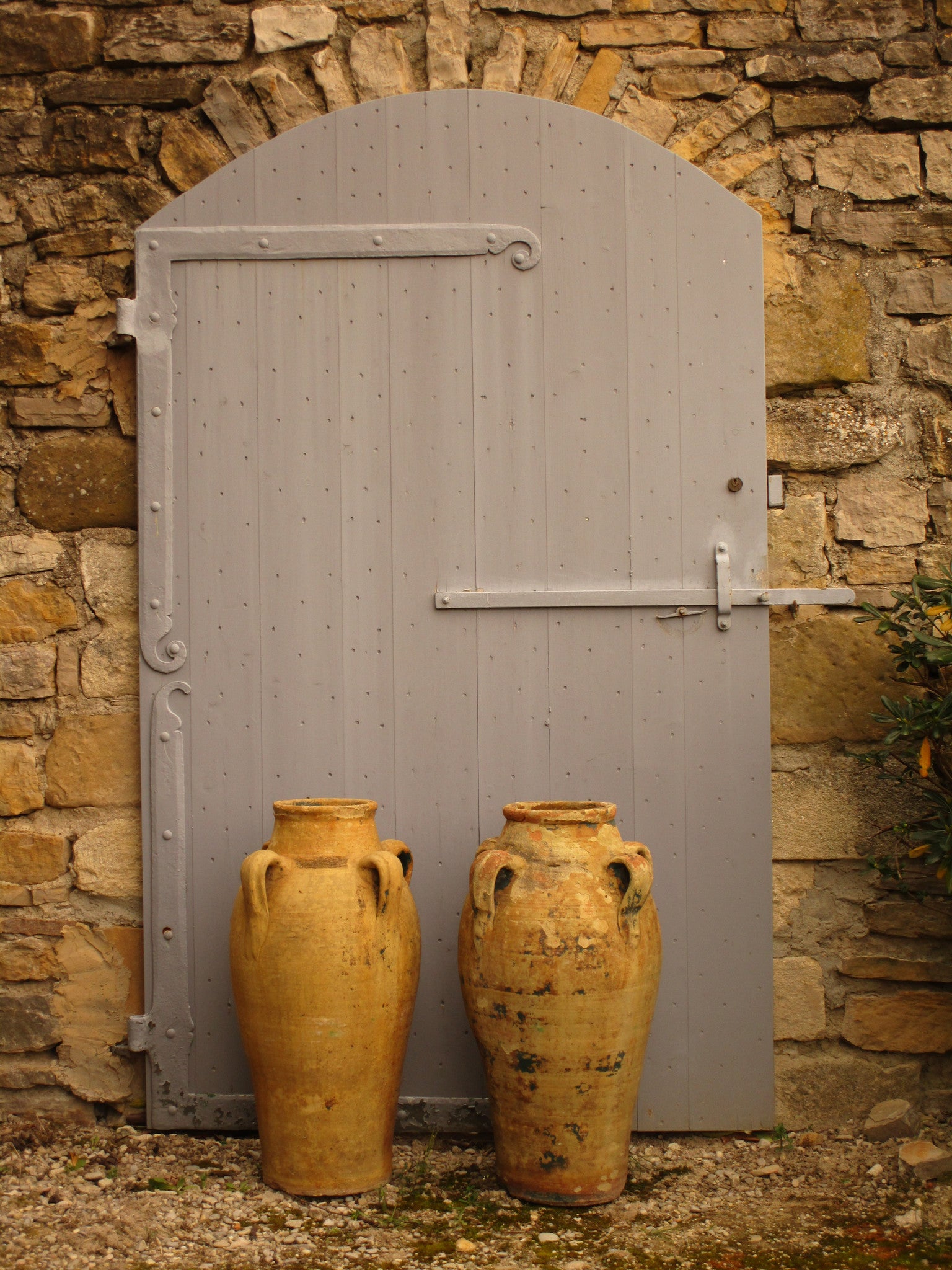 pair of large french garden pots with natural patina rustic farmhouse garden