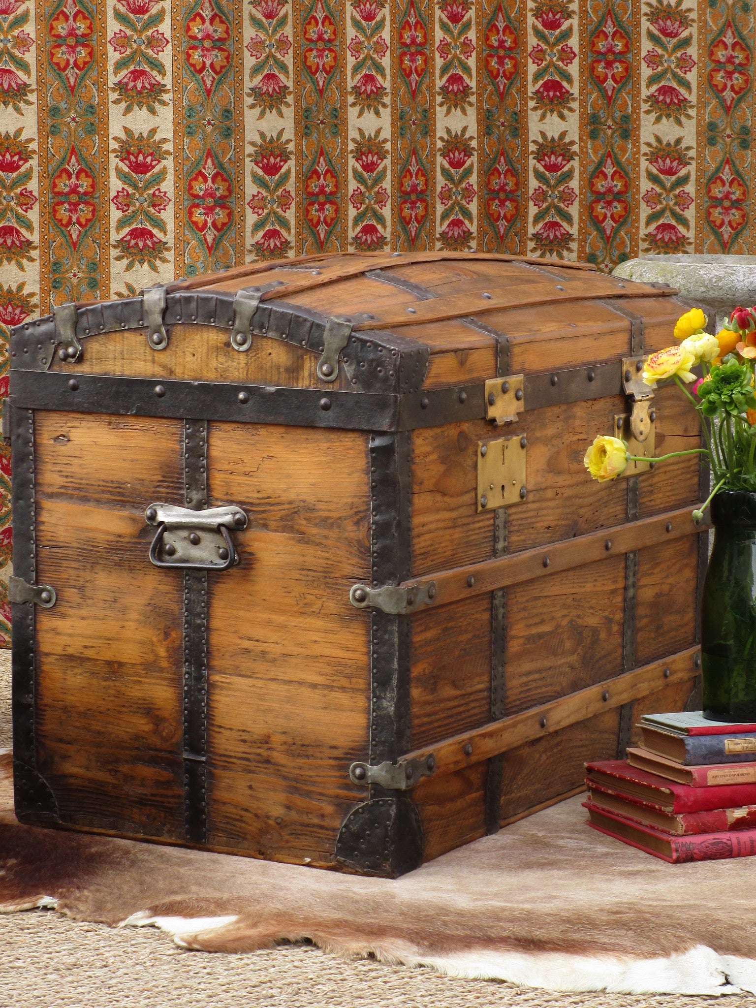 19th century French chariot chest or trunk