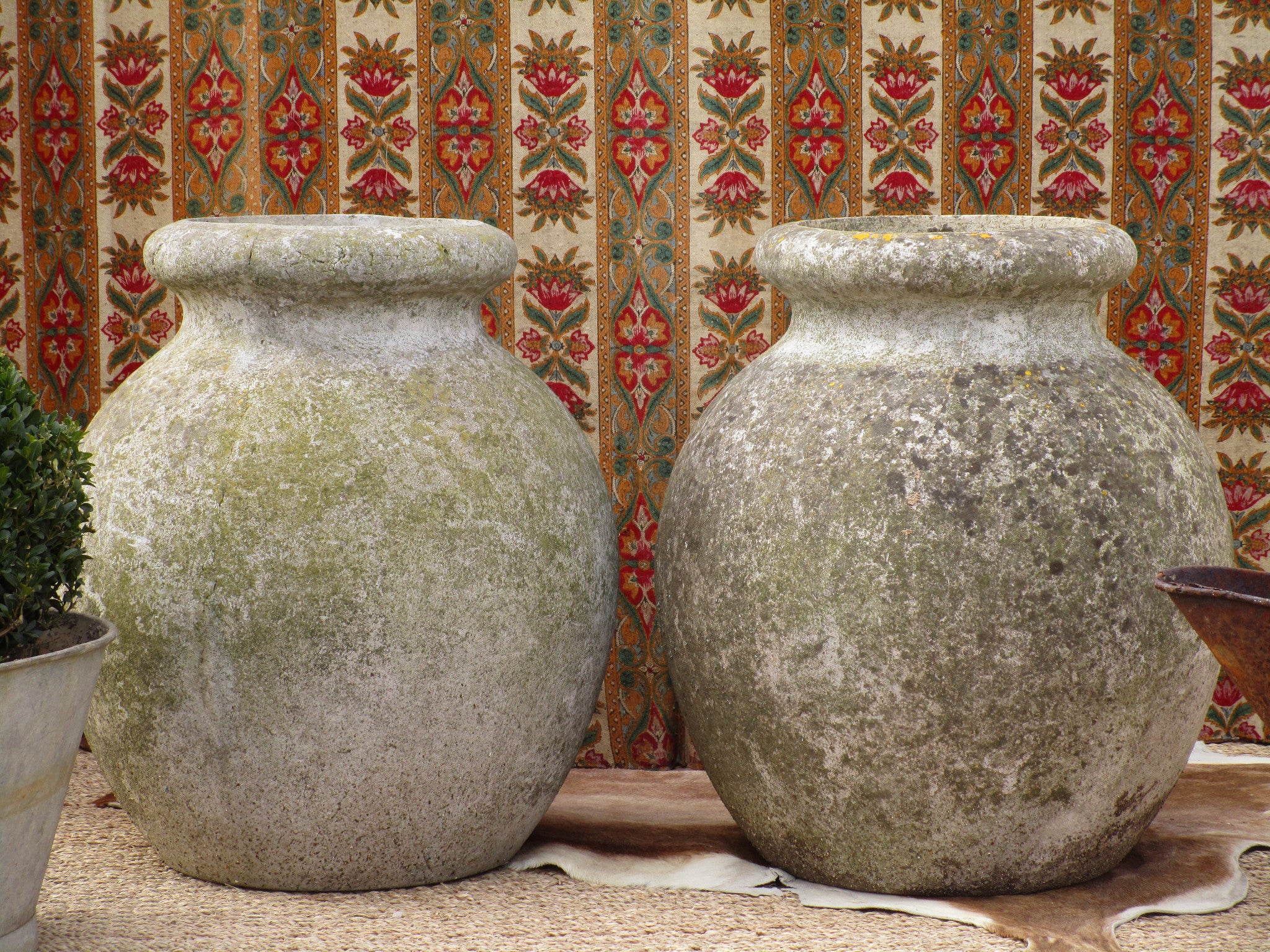 Pair of large original French vintage garden pots 