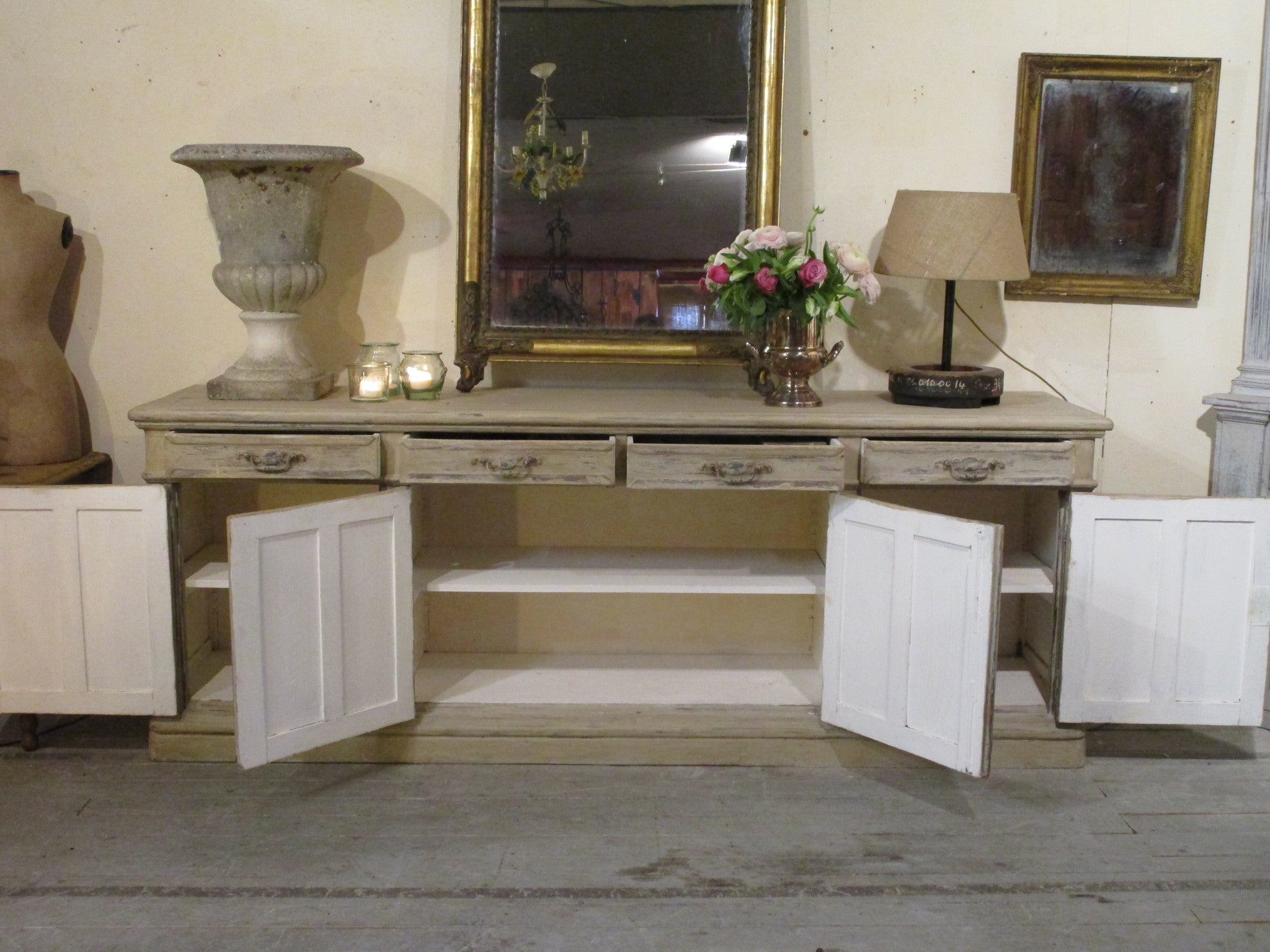 Large painted oak buffet