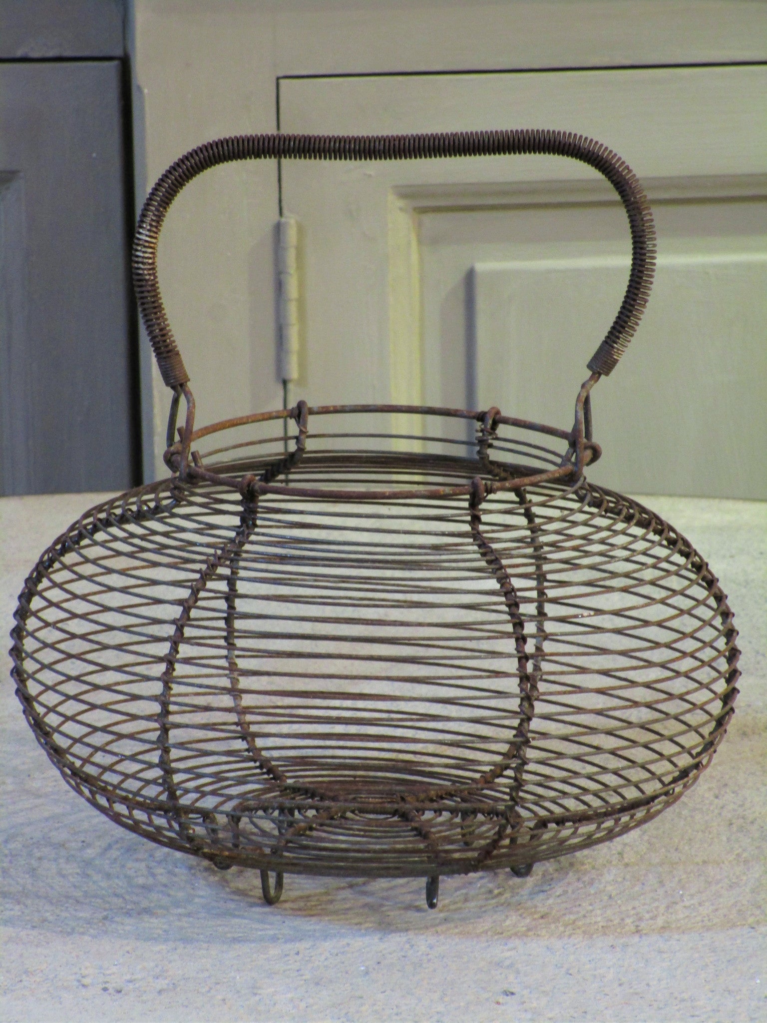 Antique wire basket