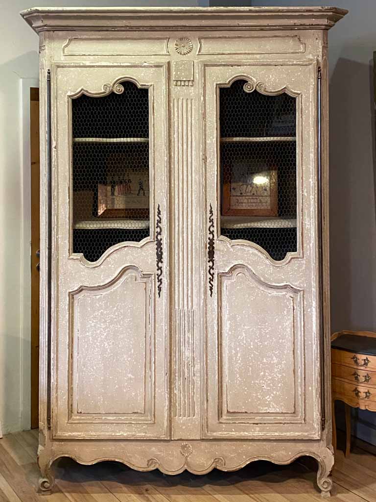 Antique French armoire with wire