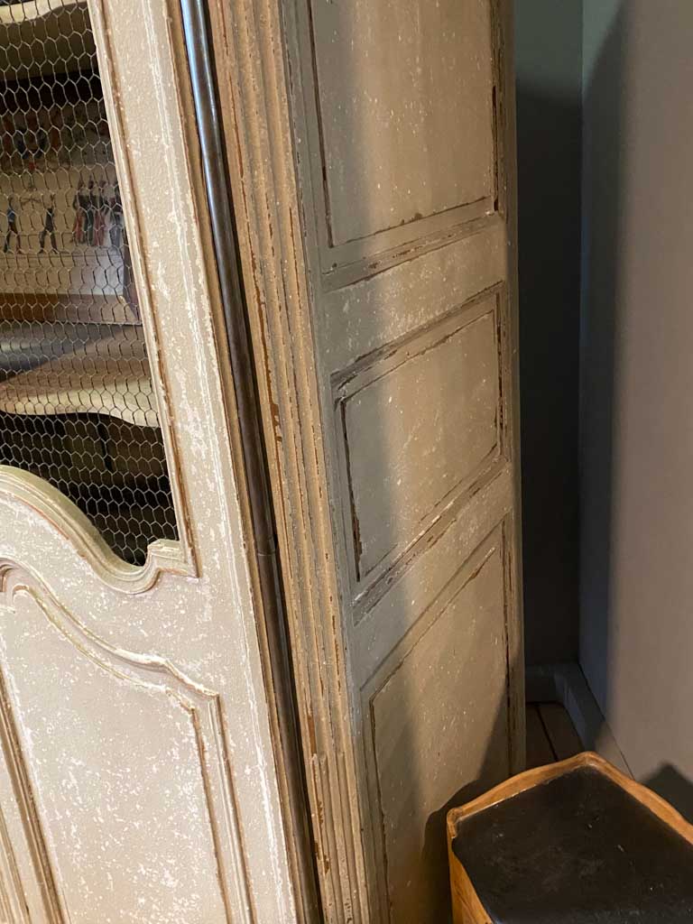 Antique French armoire with wire