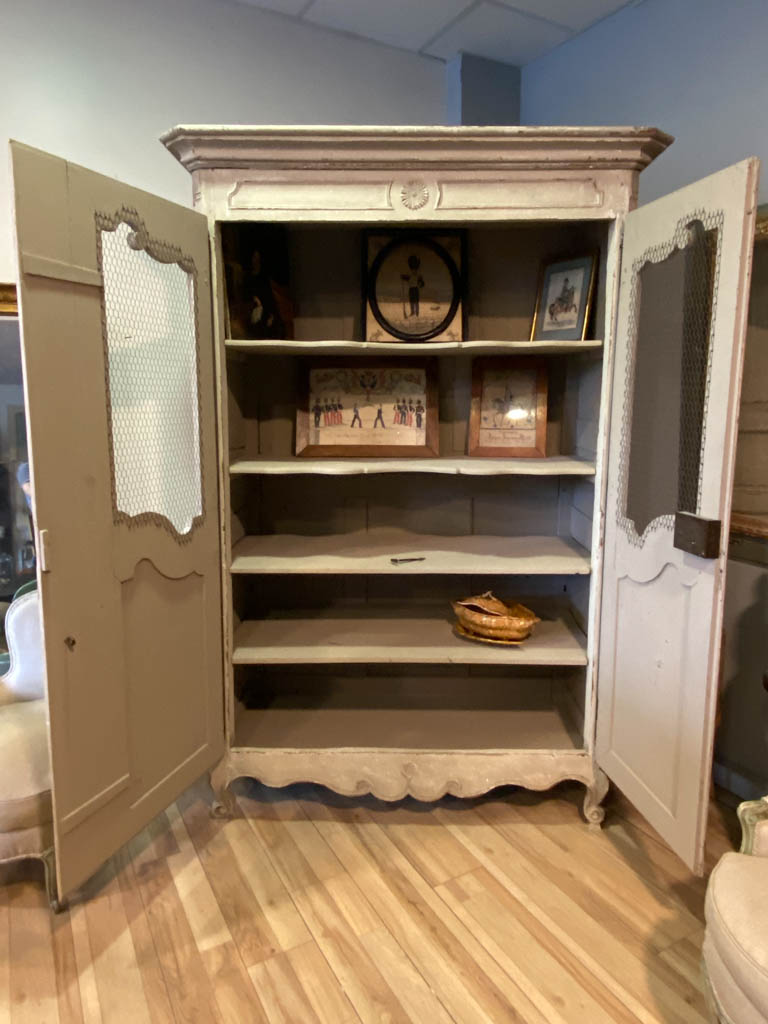 Antique French armoire with wire