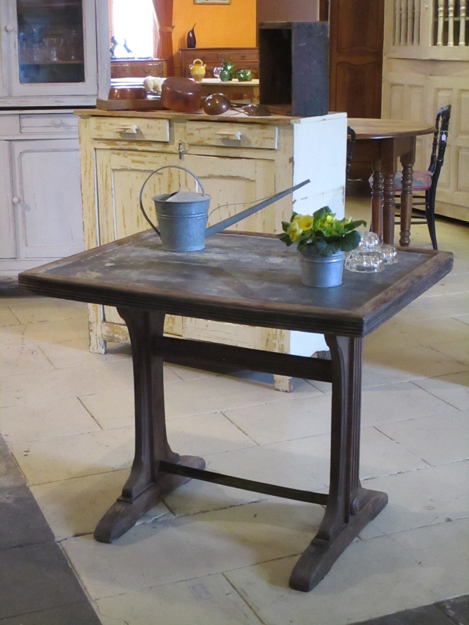 1950s bistro table with zinc top