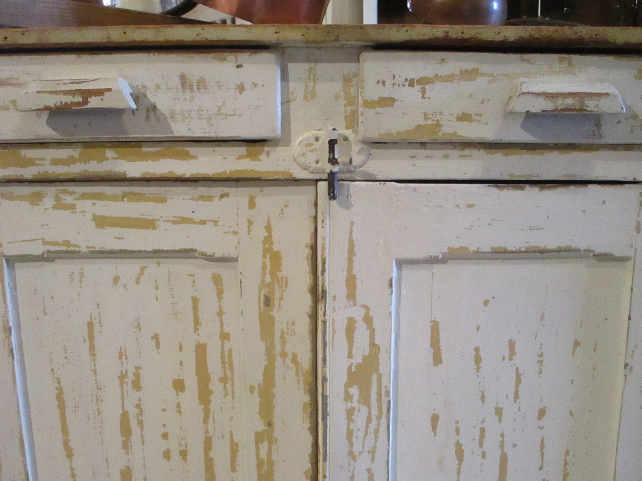 French kitchen buffet with original cream patina