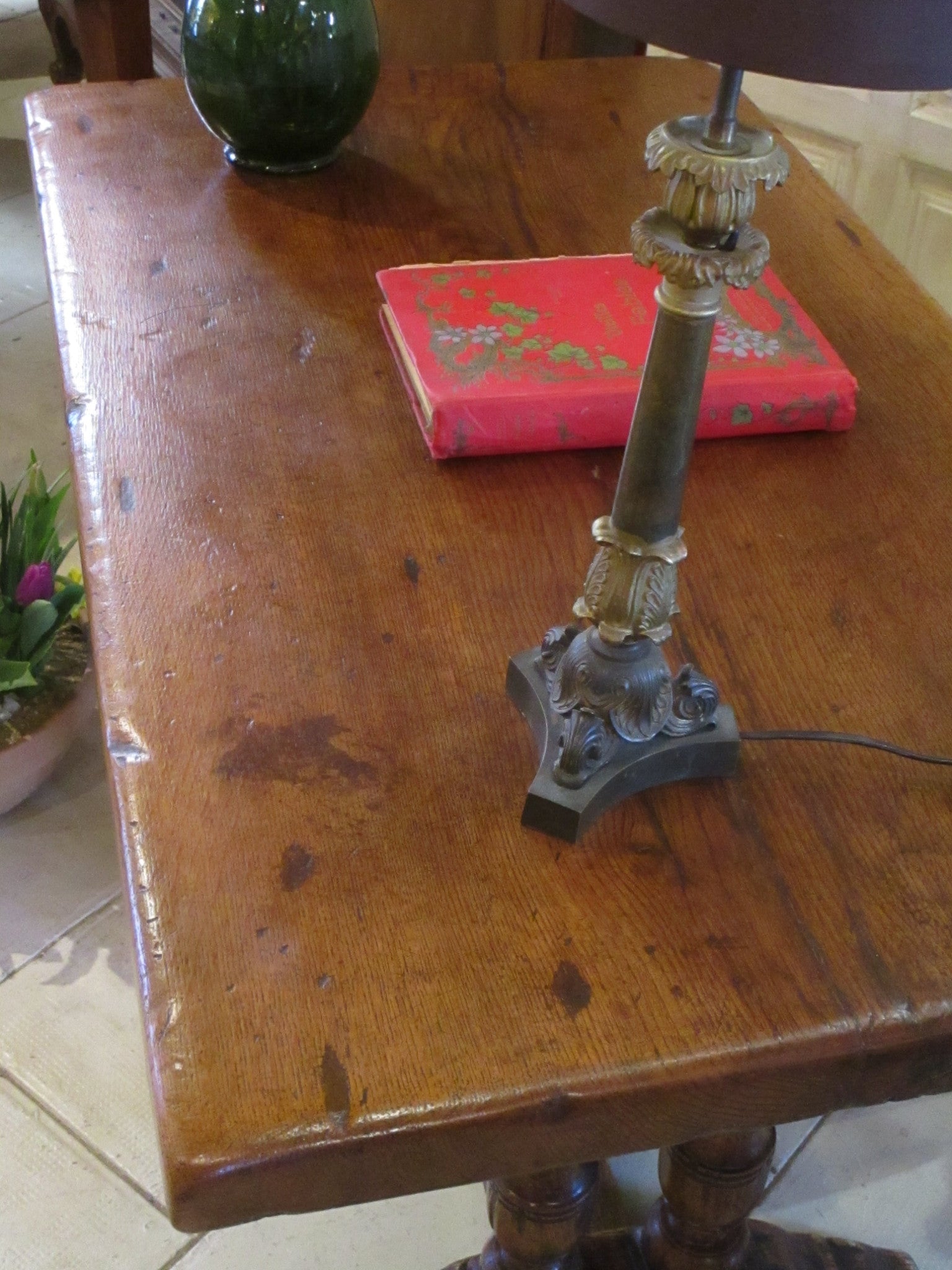 Louis XIII oak table from a chateau kitchen