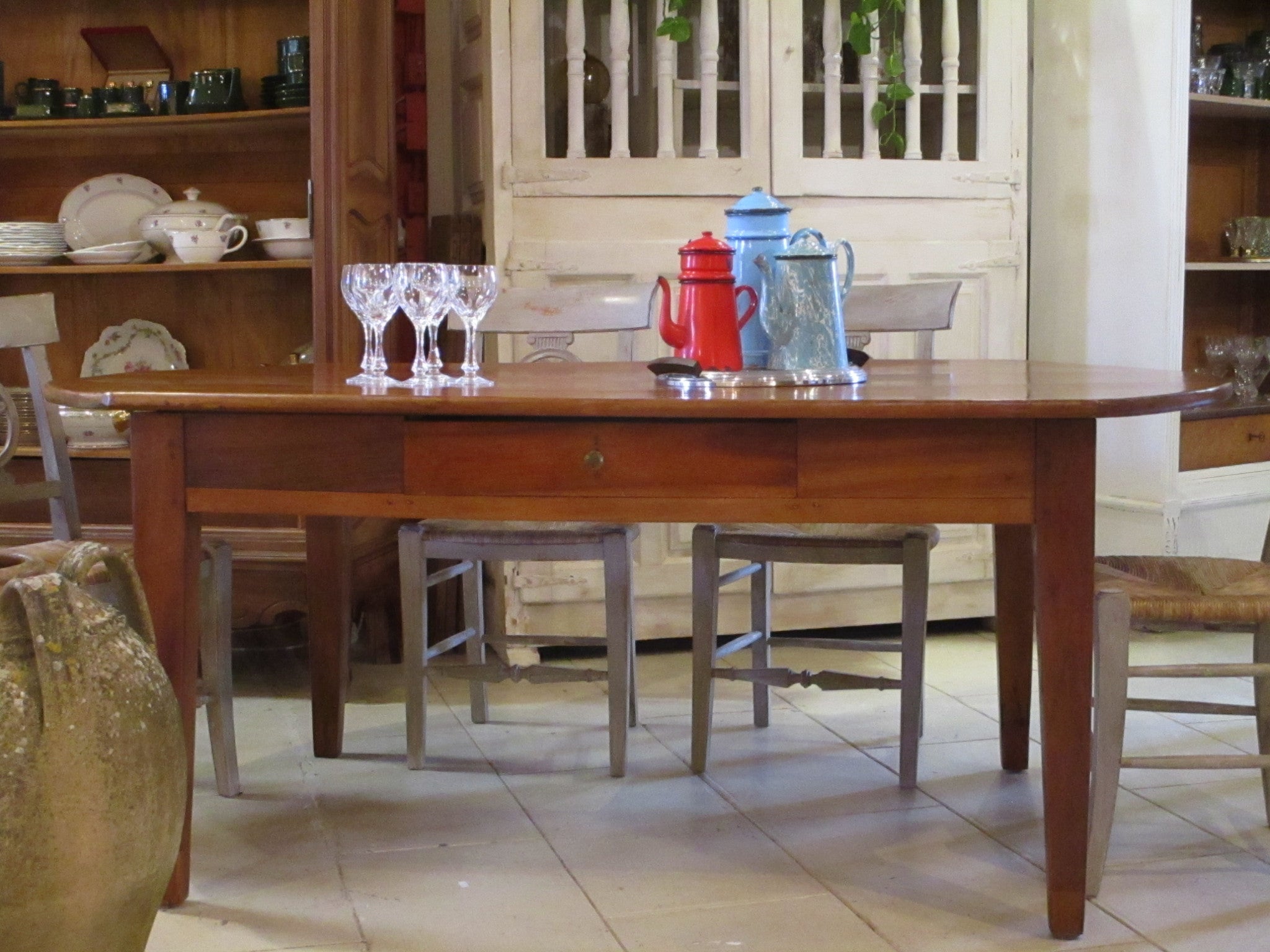 vintage oval dining table in walnut