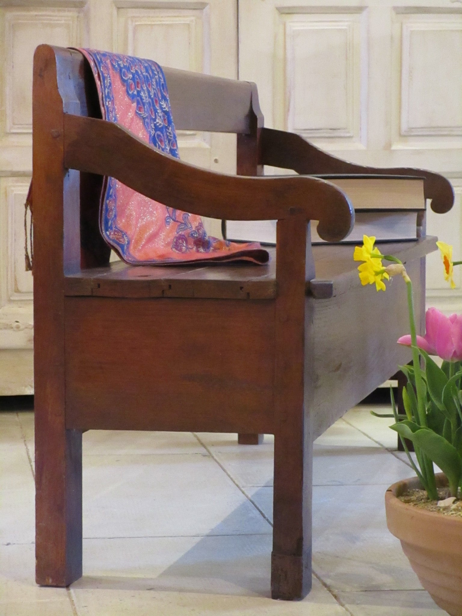 Early 19th century oak bench seat