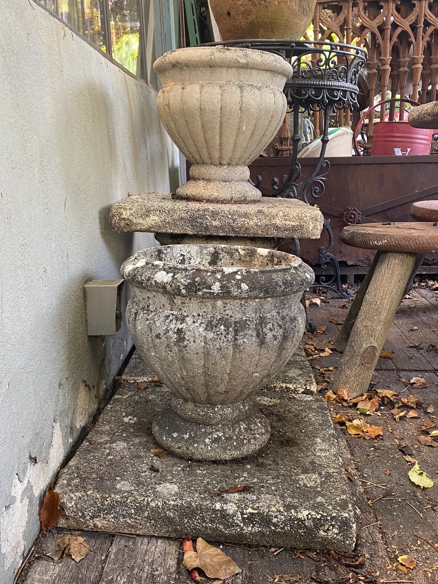 Charming four stone garden planters