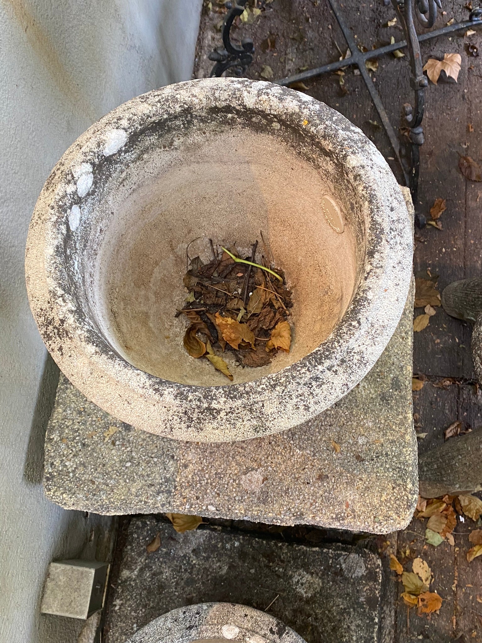 Art deco style stone planters