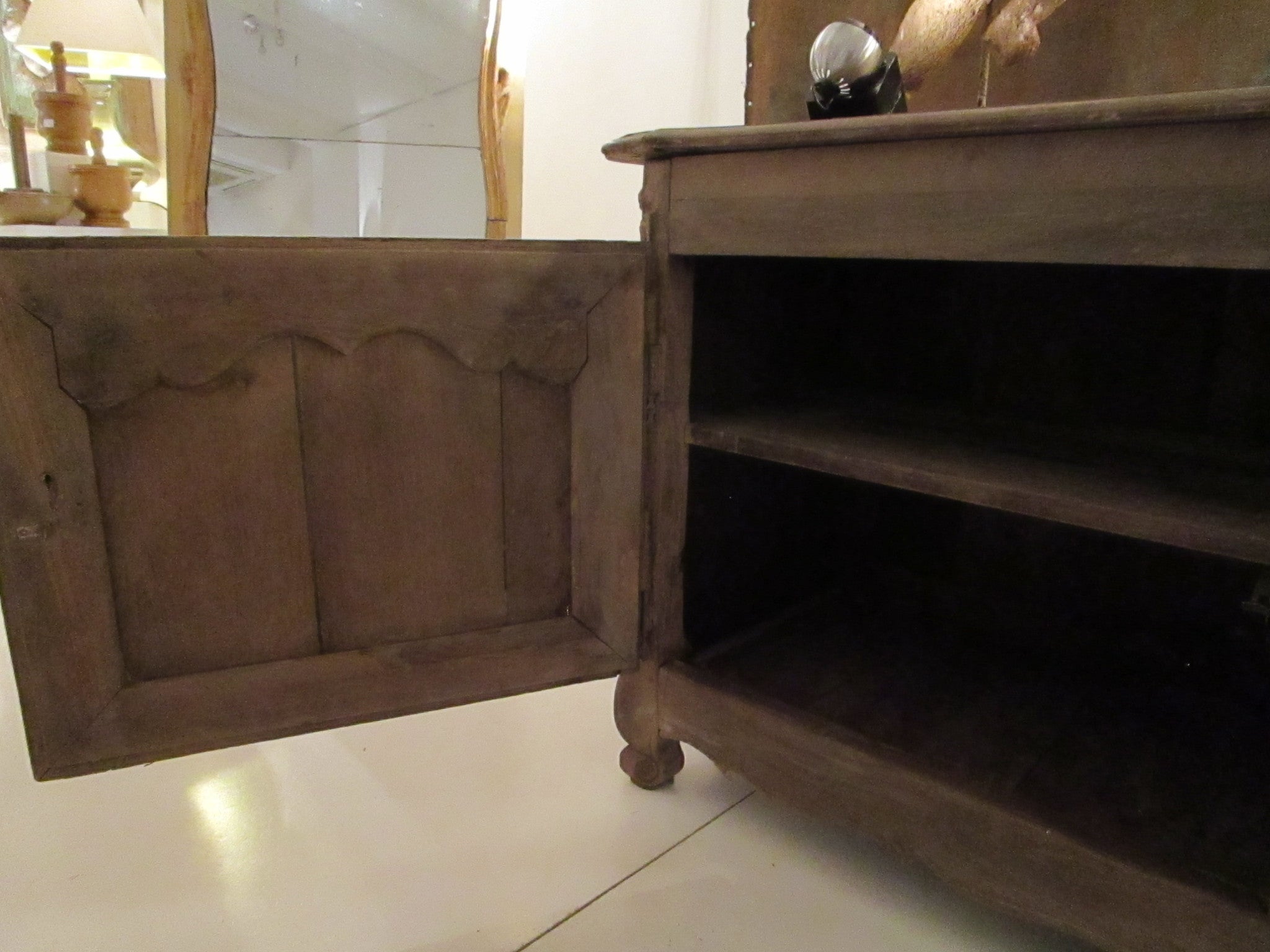 Antique natural oak louis xiv buffet