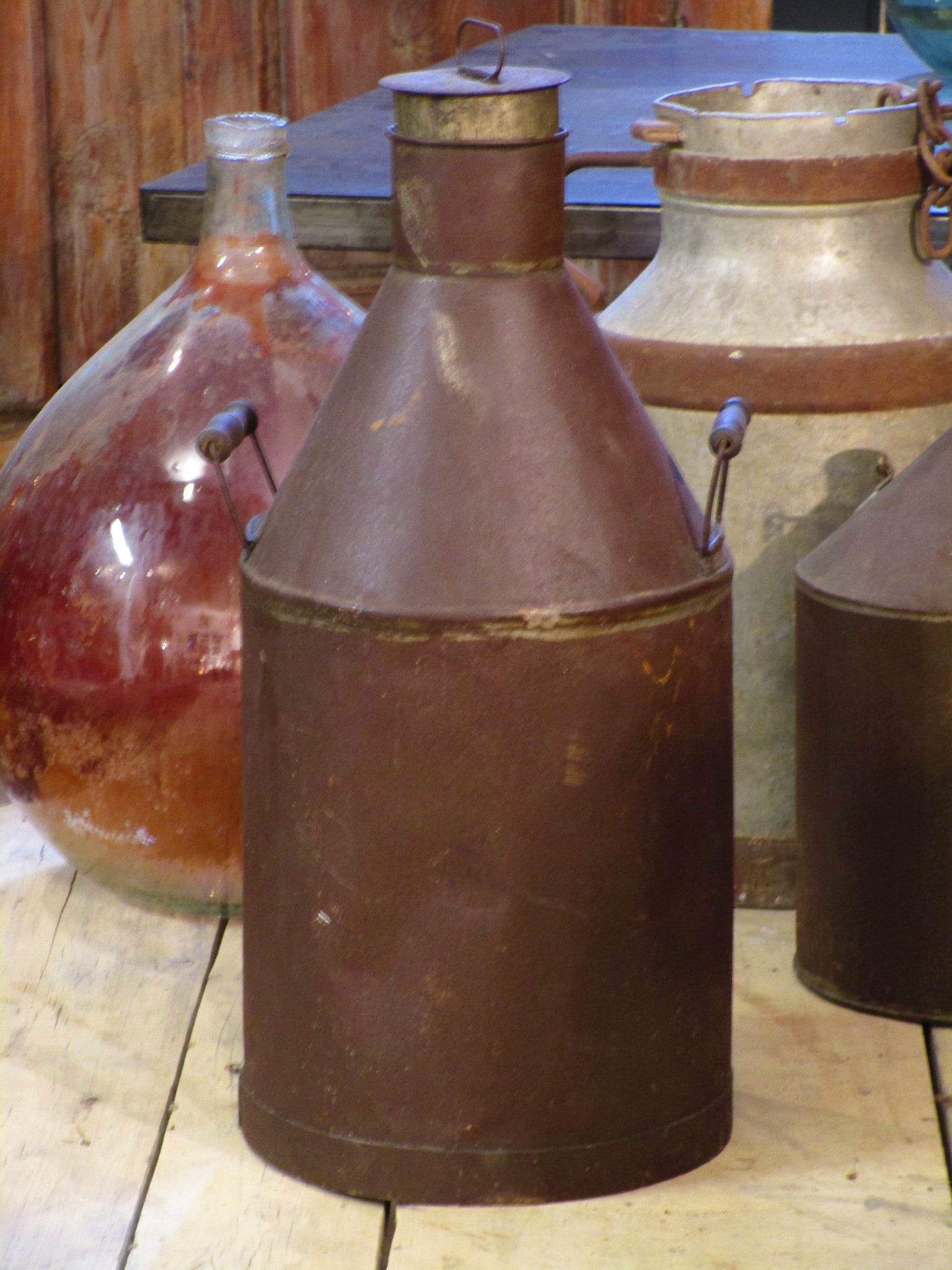 Rustic provincial lavender oil canister