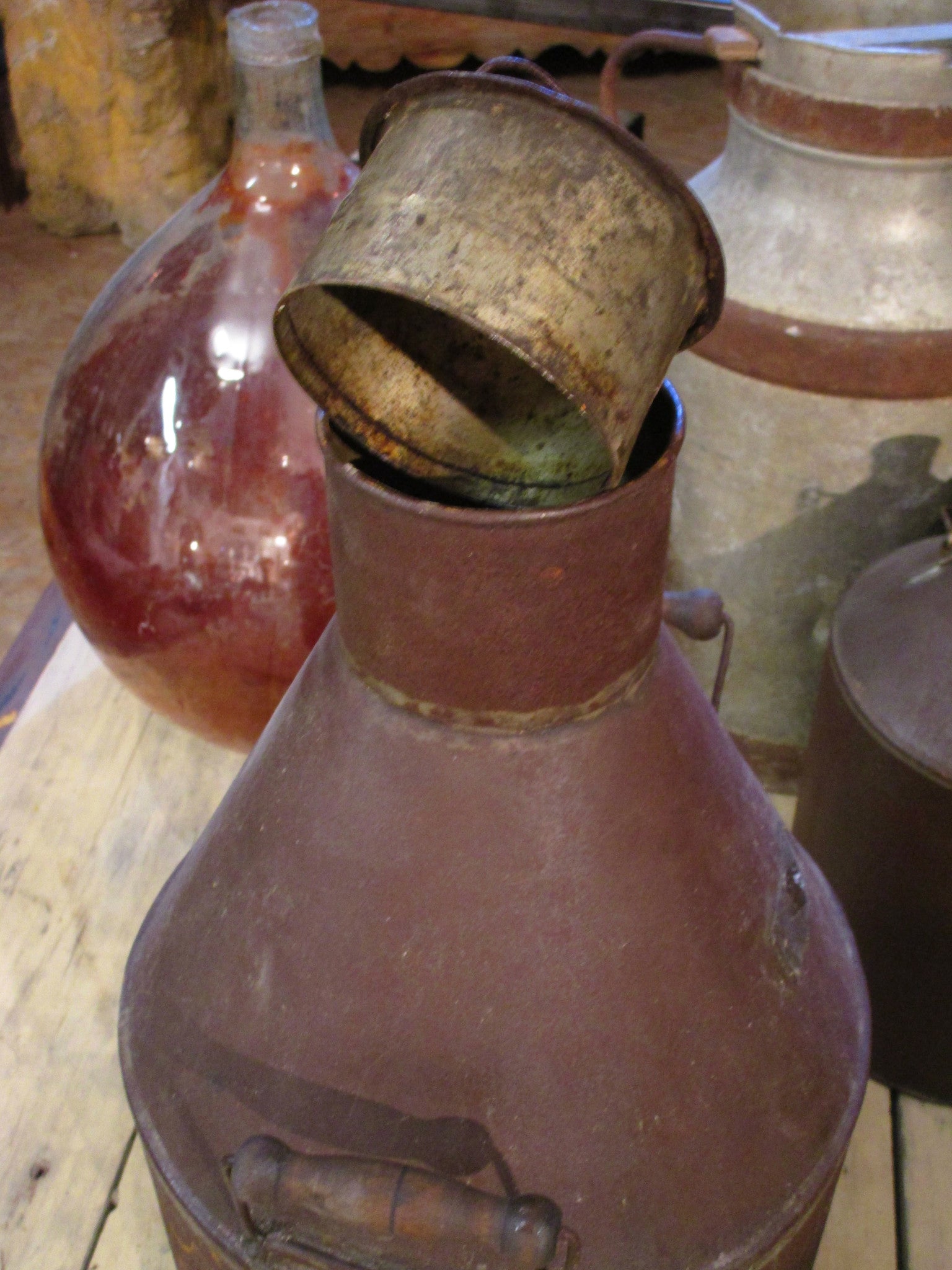 Rustic provincial lavender oil canister