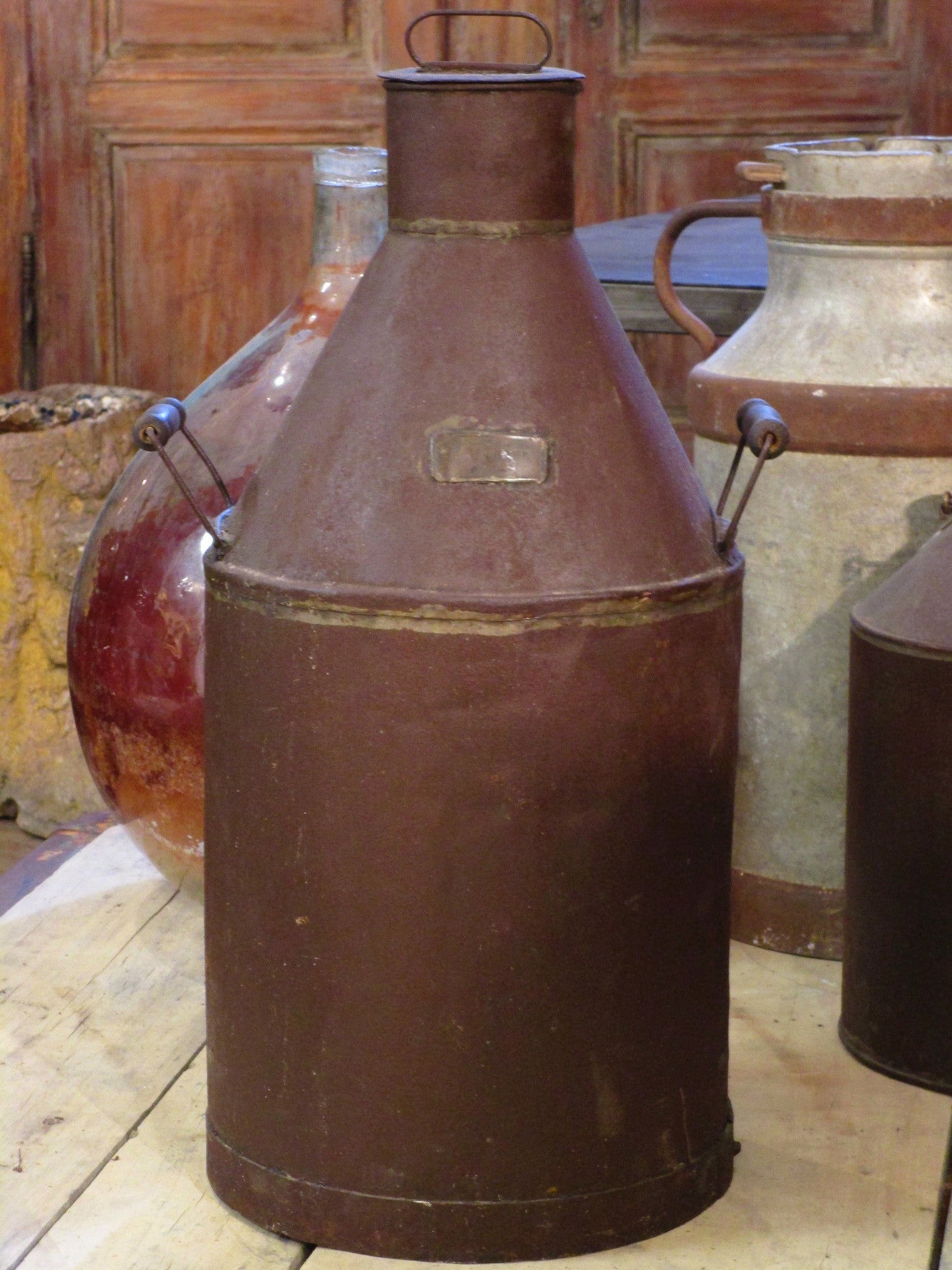 Rustic provincial lavender oil canister