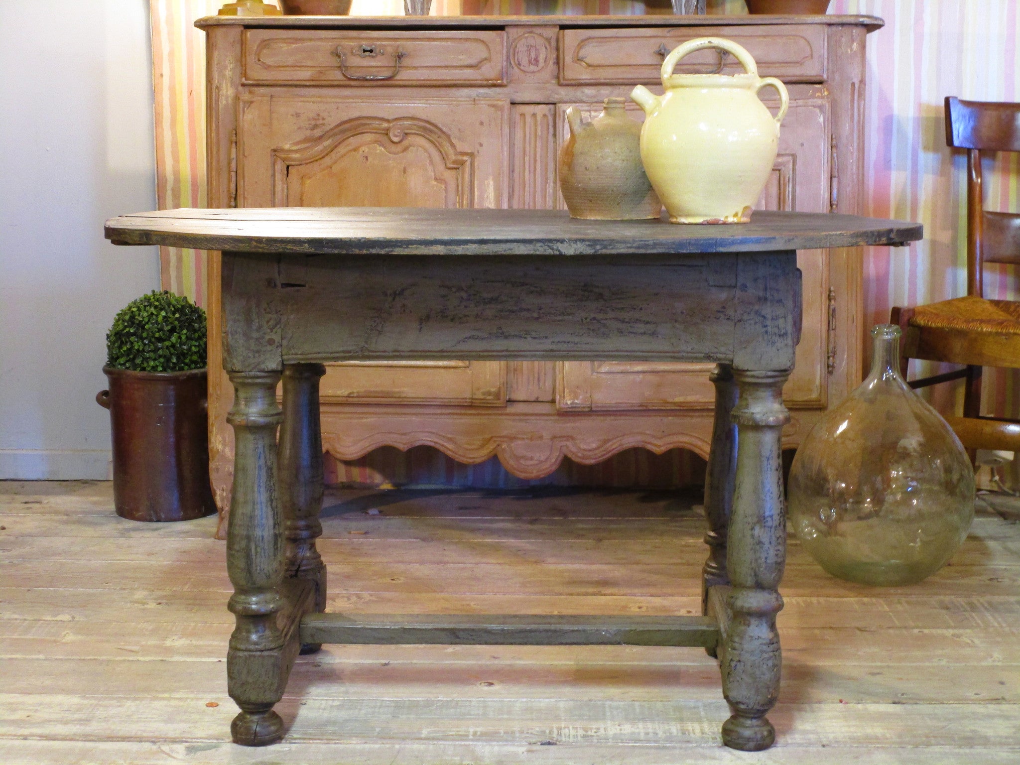 French oak oval vigneron's table