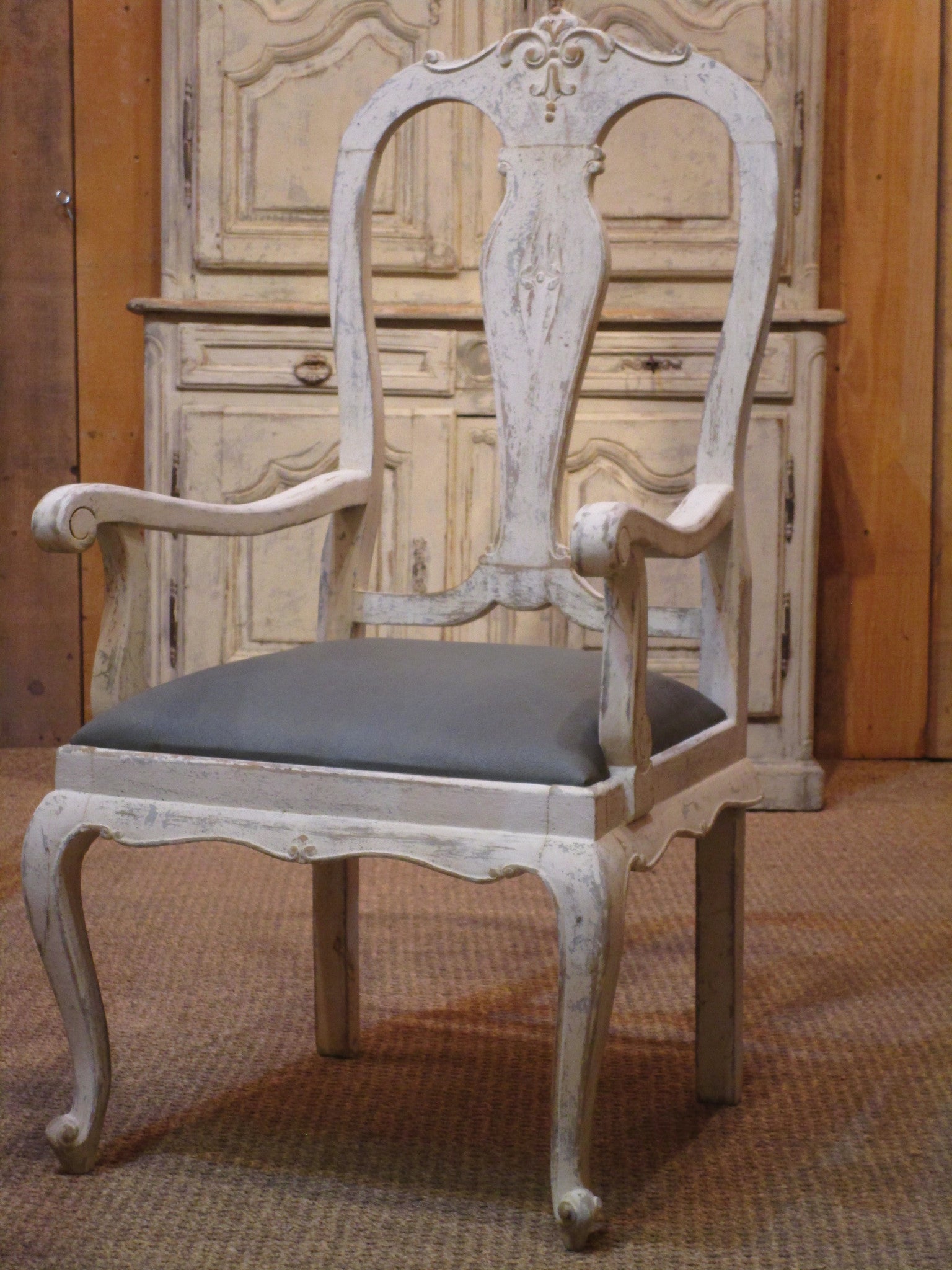 Oak Chippendale armchair