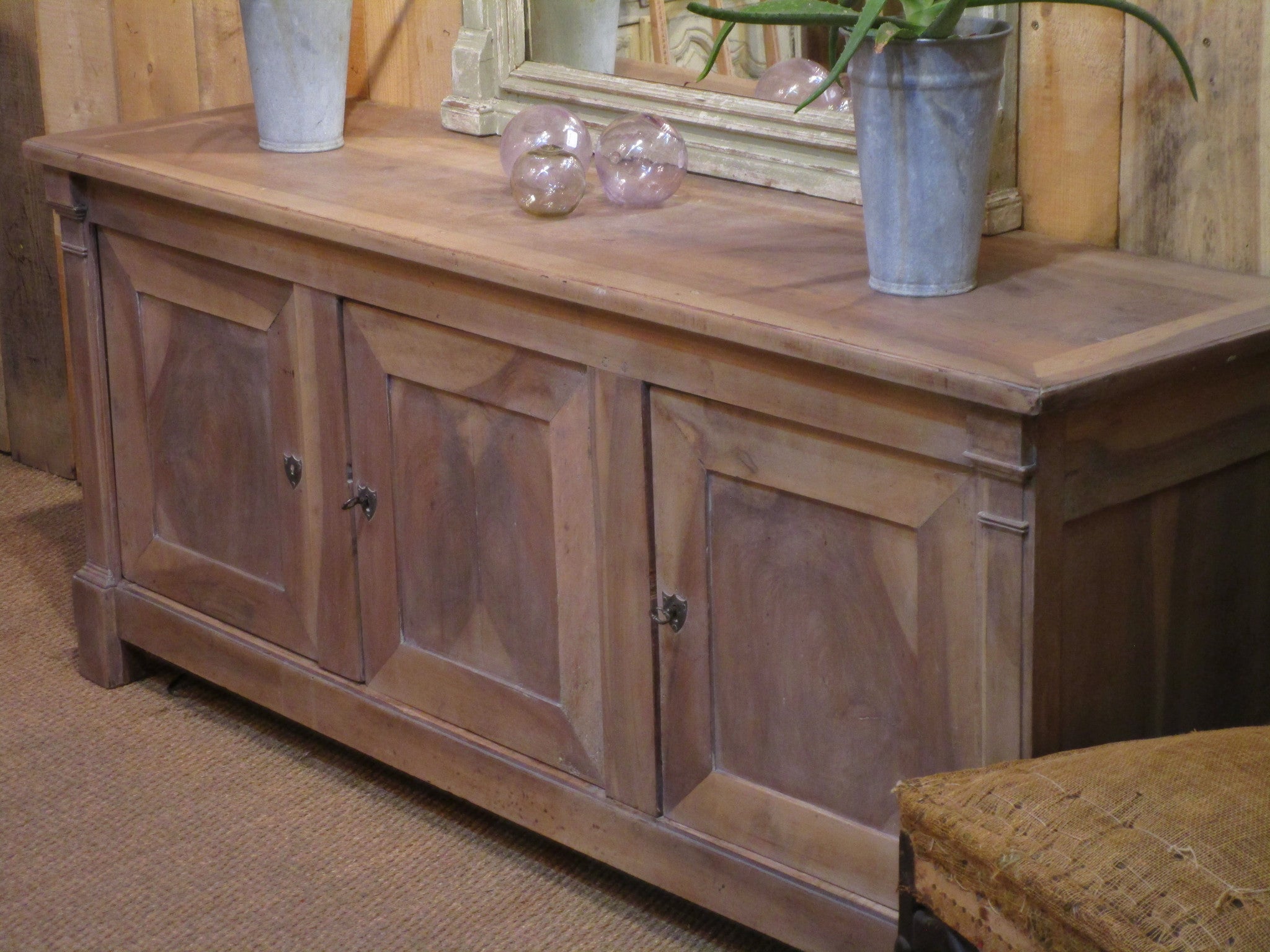 Original French directoire walnut buffet cabinet