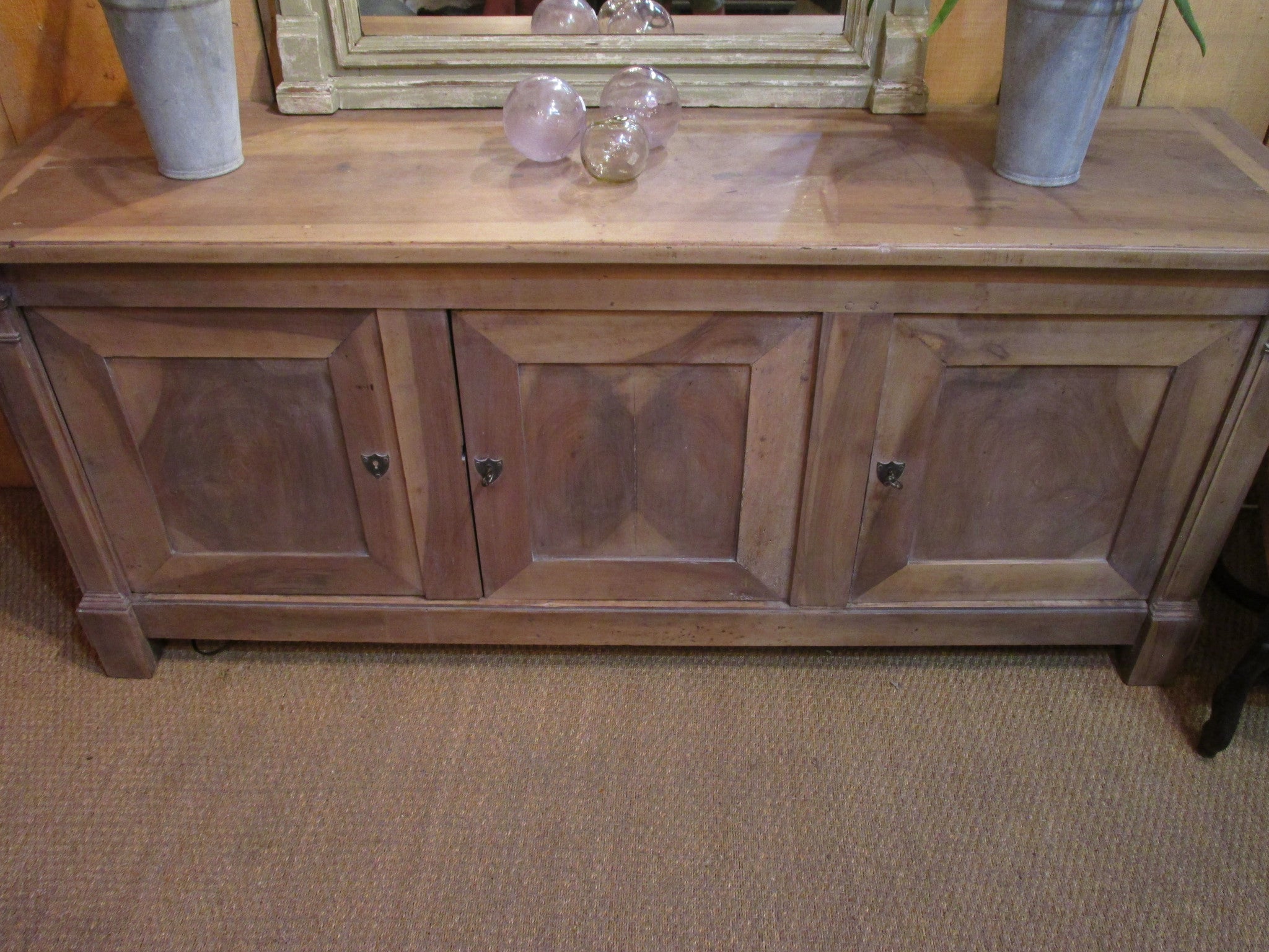 Original French directoire walnut buffet cabinet