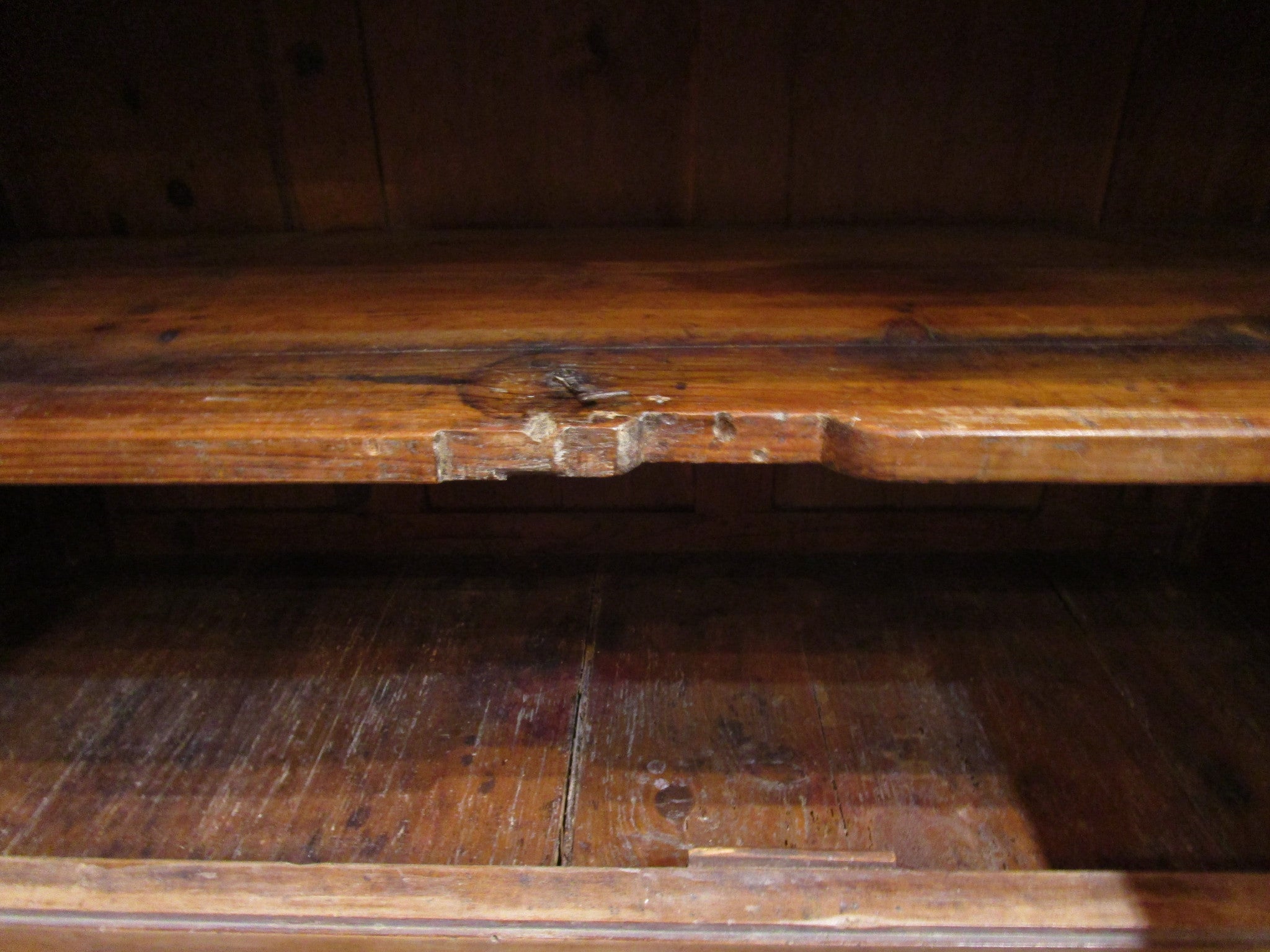 Storage detai l- Original French directoire walnut buffet cabinet