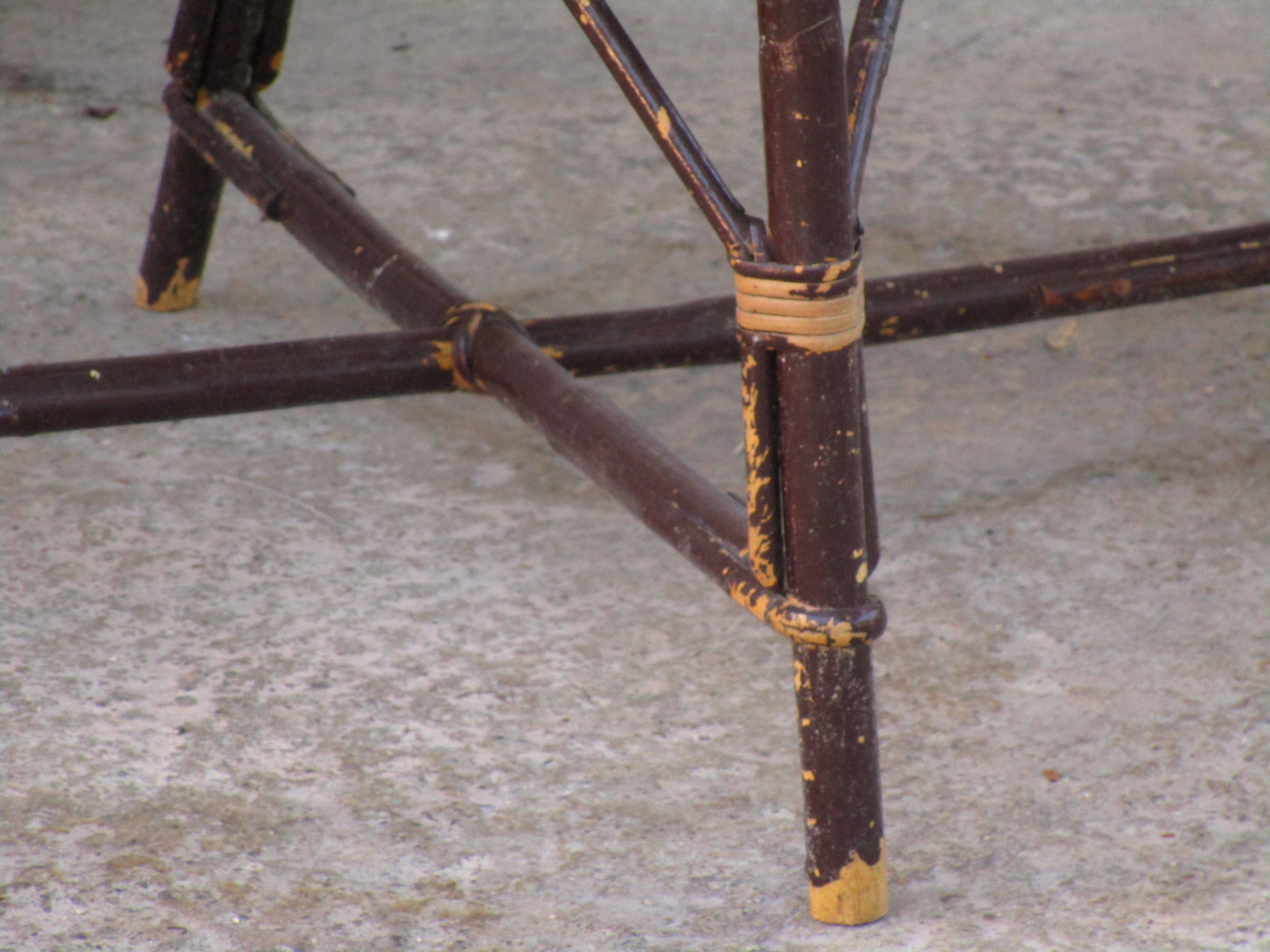 Detail - Pair of mid-century French rattan armchairs