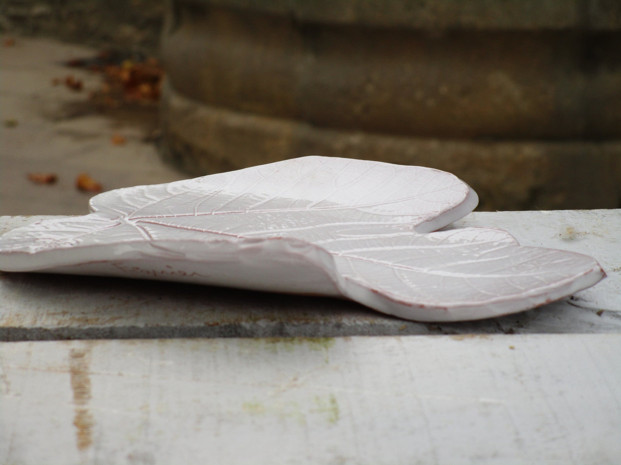 french hand made fig leaf platter