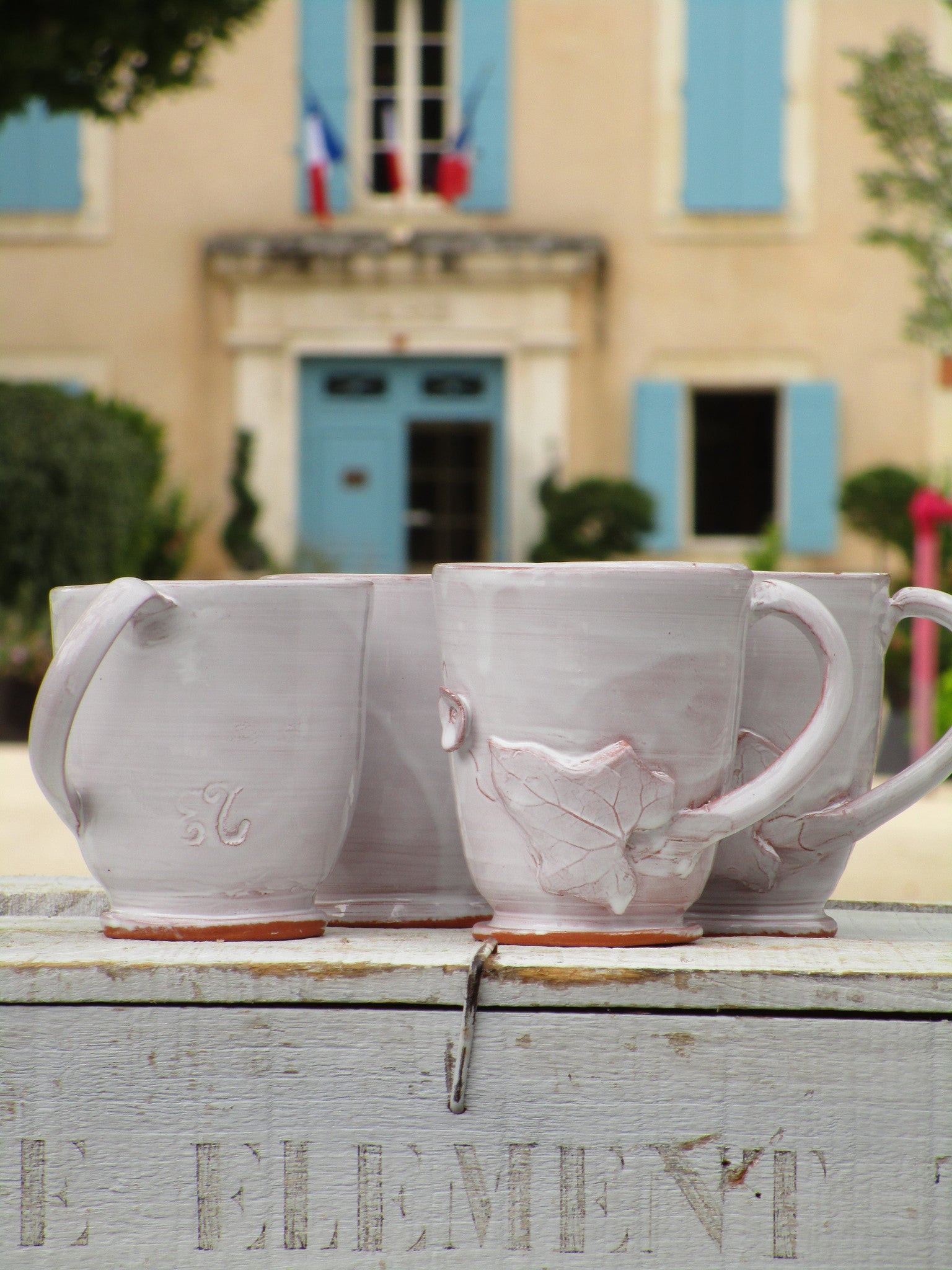 Unique Handmade Provencal Glazed Ceramic Cups