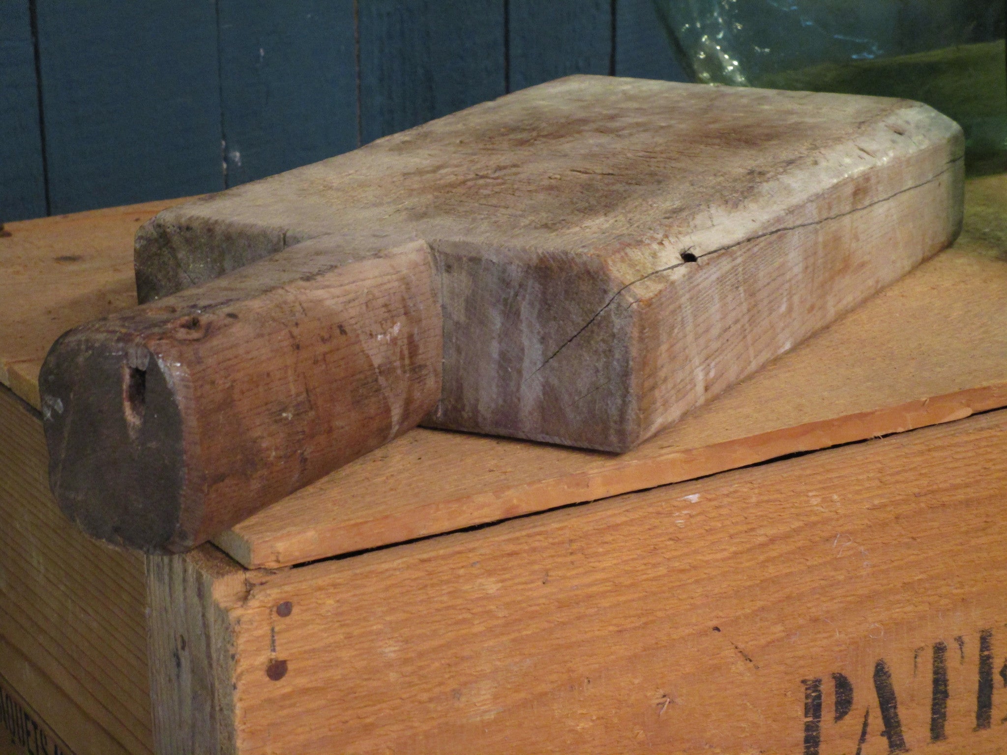 side view chunky rustic bread board french 1900s