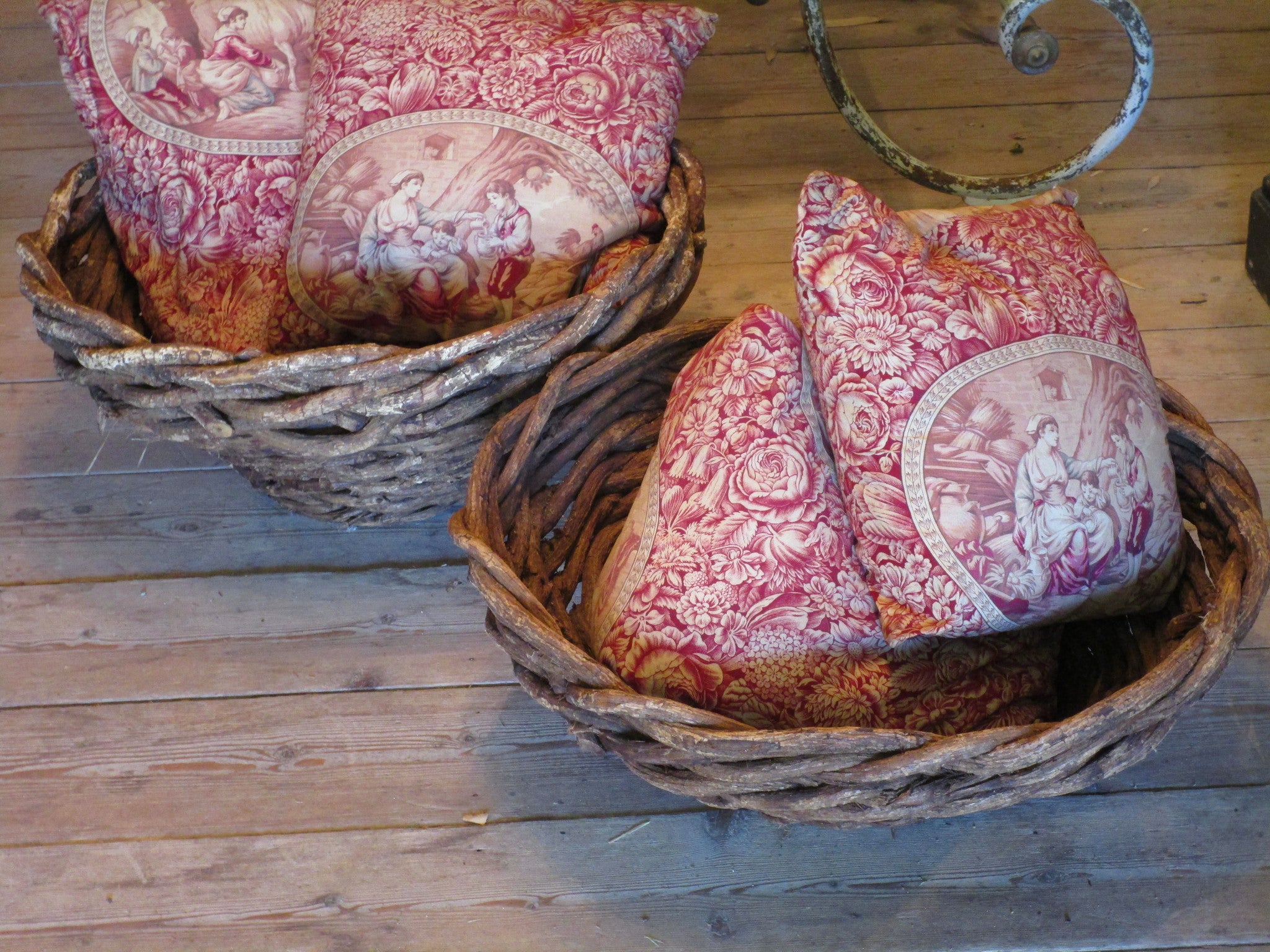 top pair of mid century french woven baskets farmhouse décor