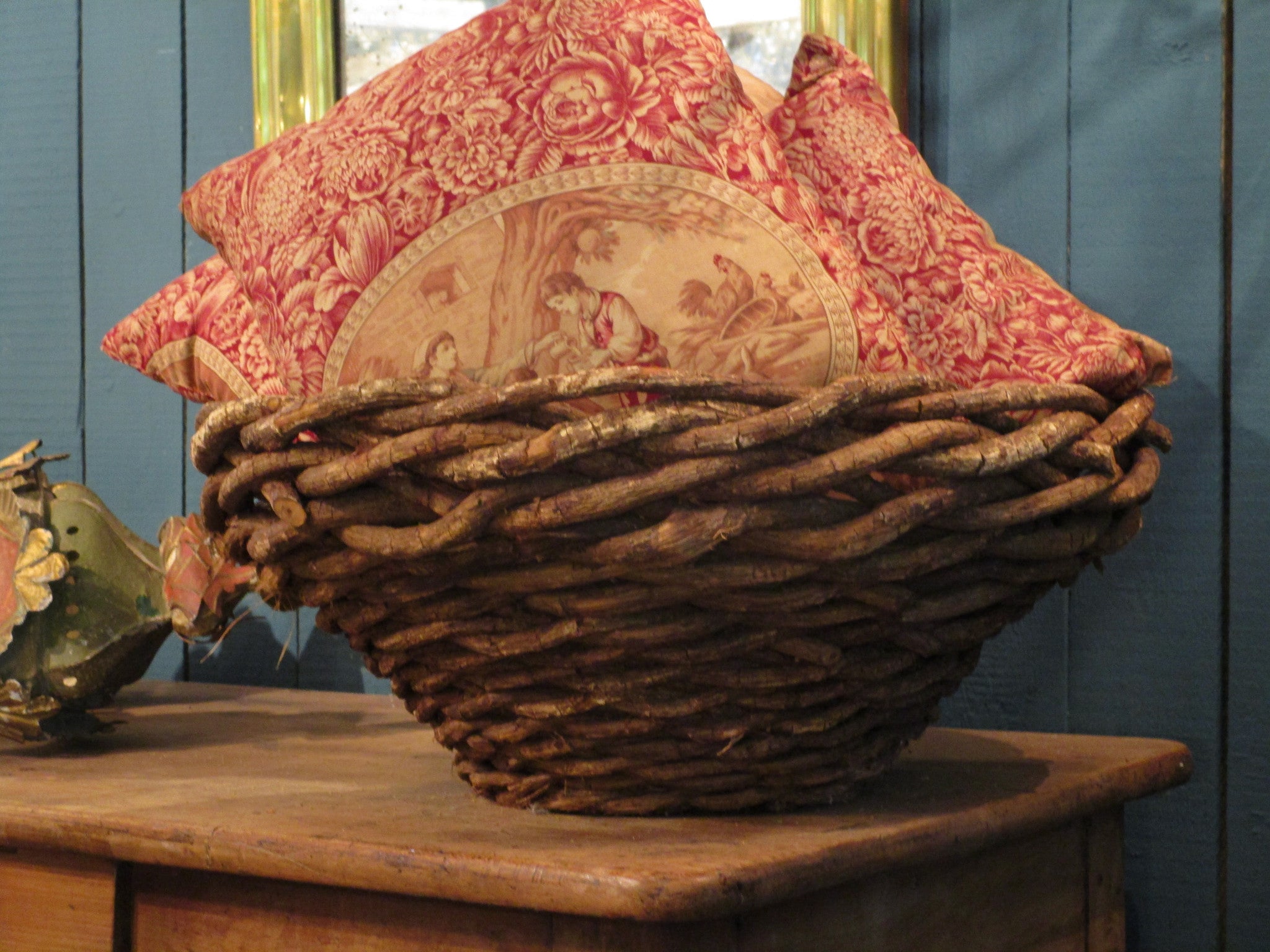 wisteria vine woven french baskets 1960