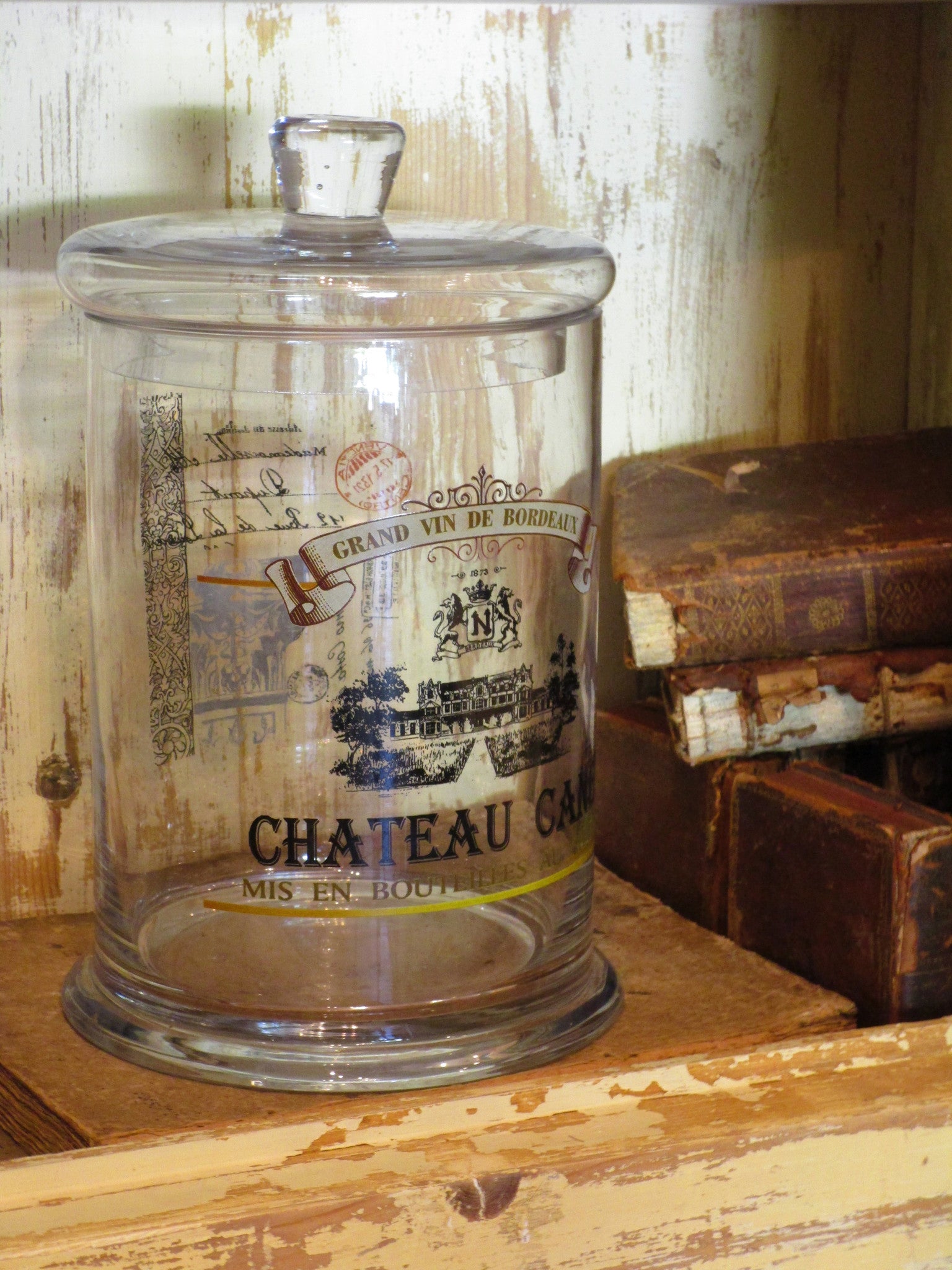 Pair of French glass jars