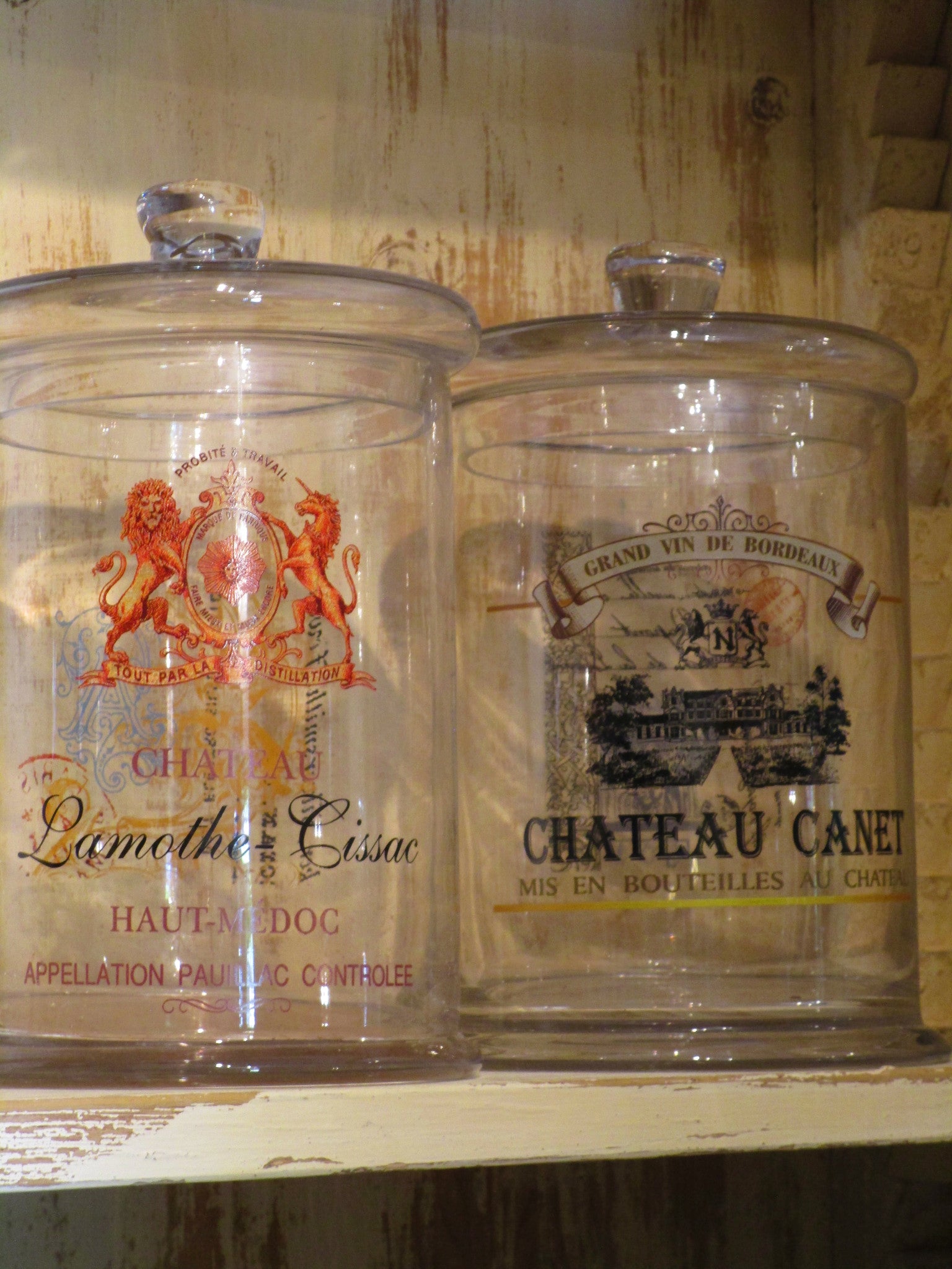 Pair of French glass jars