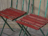 Pair of folding rustic bistro chairs