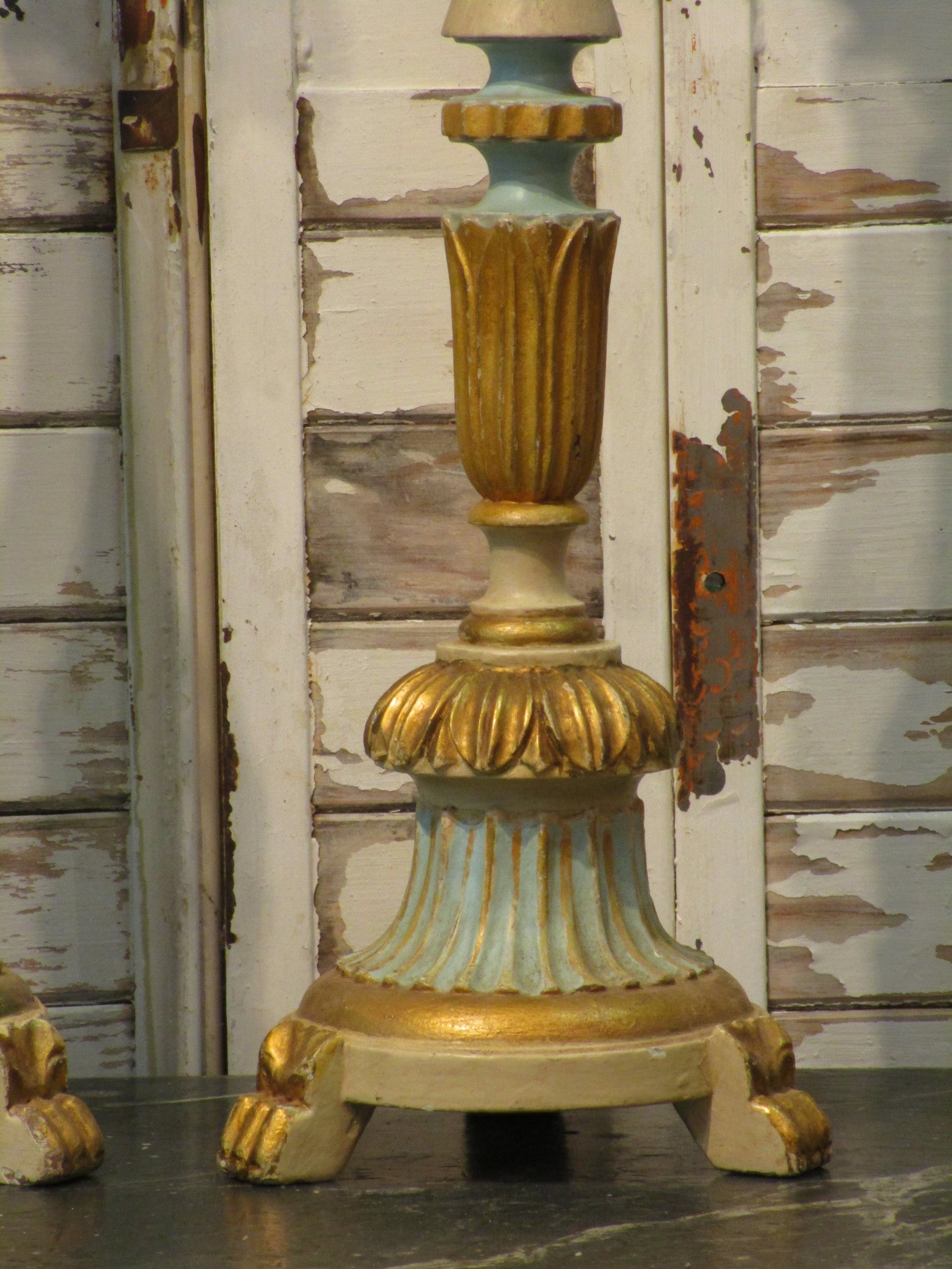 Pair of candlesticks with original patina