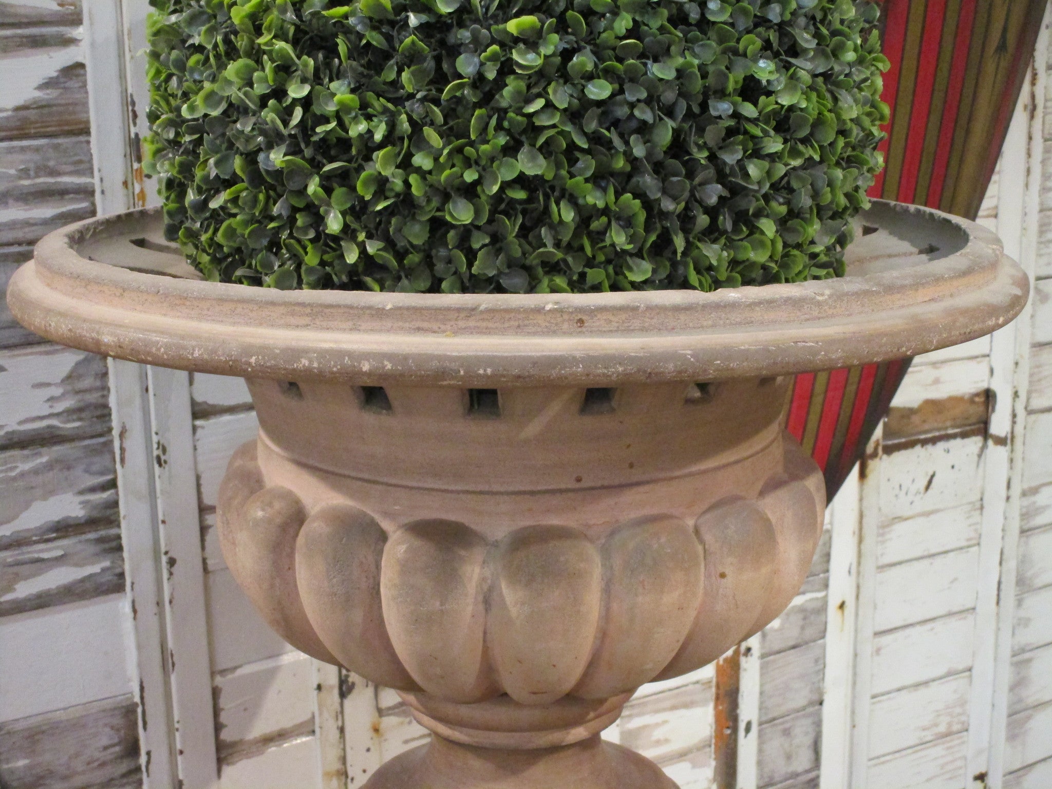 19th century terracotta Medici urn on column